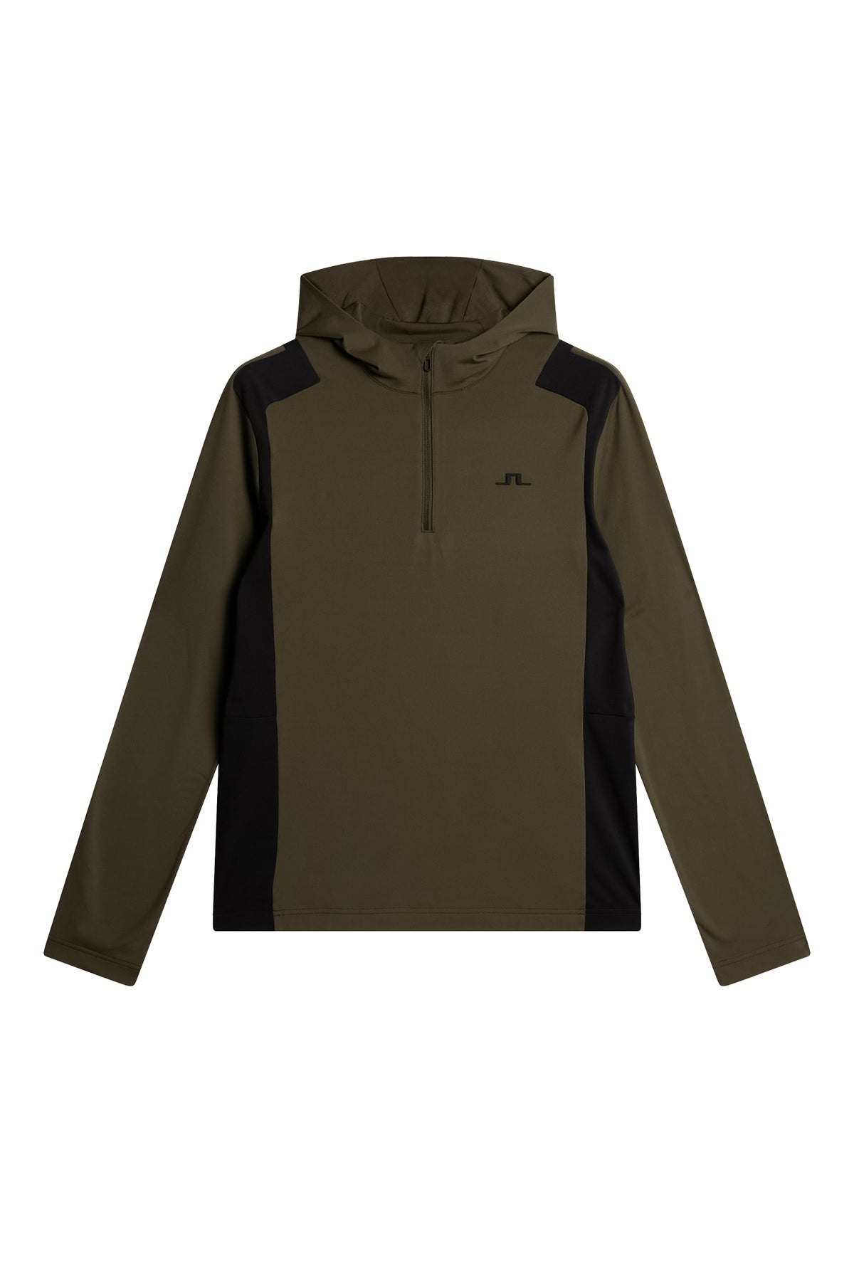 Lukas Quarter Zip Hood in Forest Green by J.Lindeberg