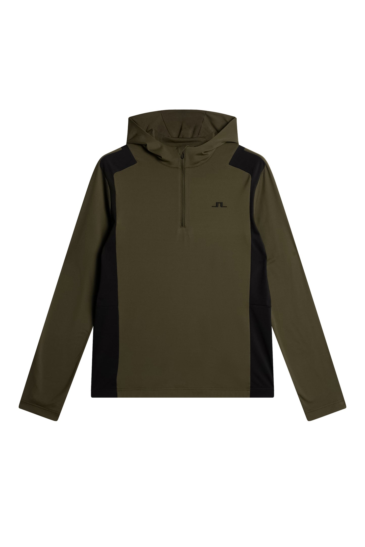 Lukas Quarter Zip Hood in Forest Green by J.Lindeberg
