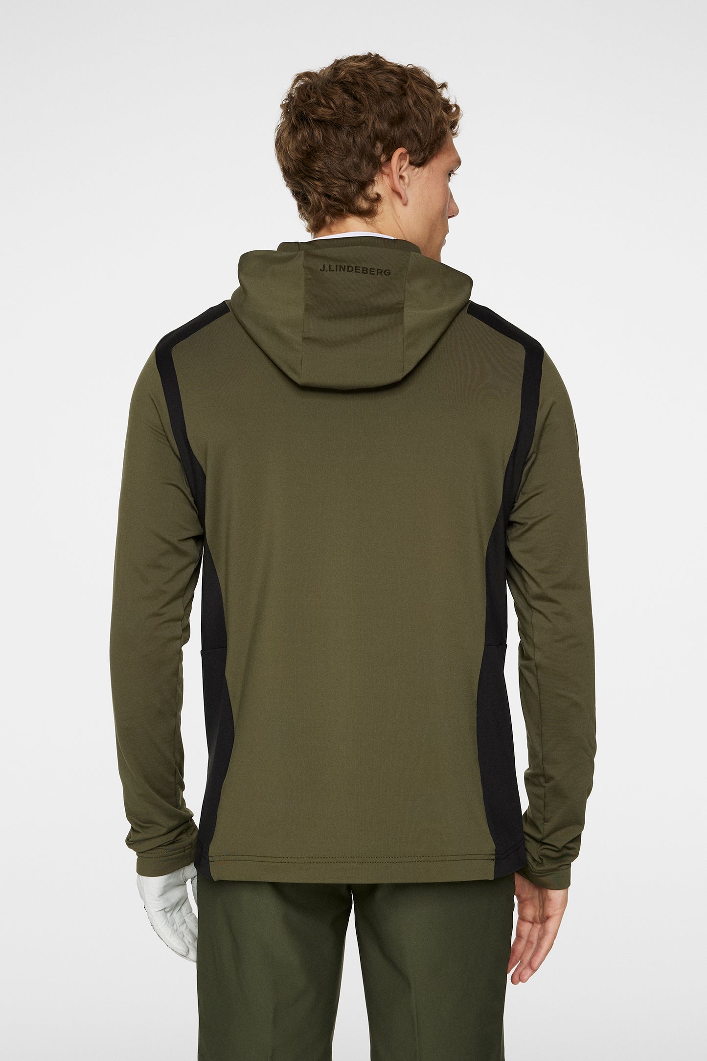 Lukas Quarter Zip Hood in Forest Green by J.Lindeberg