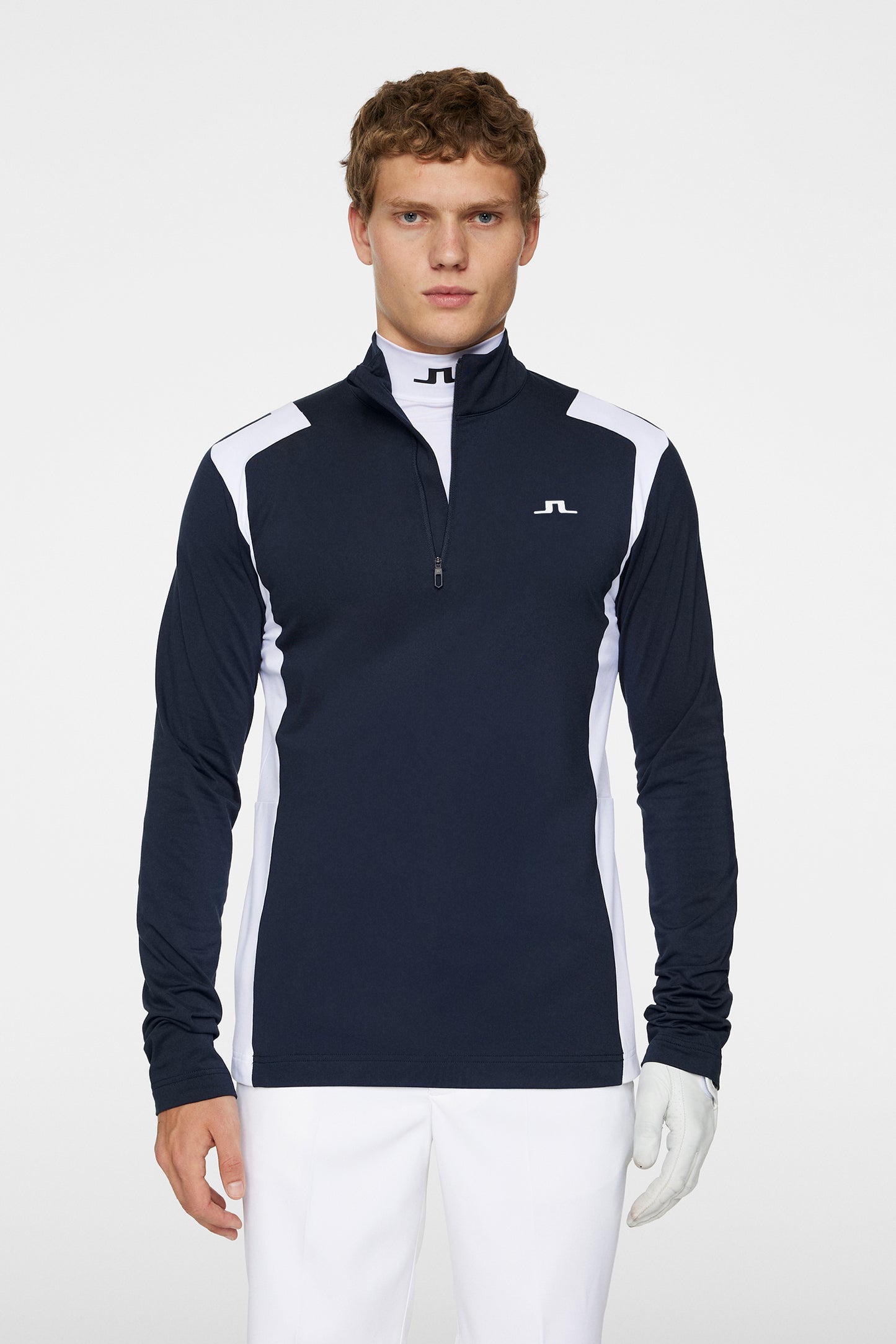 Lukas Quarter Zip Mid Layer in JL Navy by J.Lindeberg