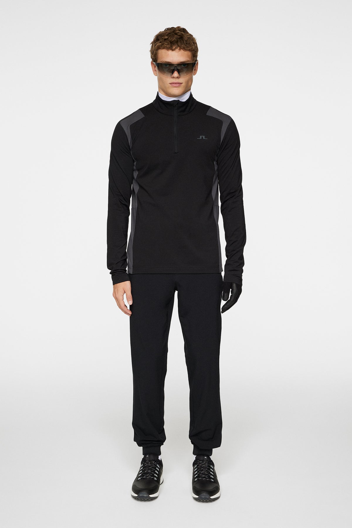Lukas Quarter Zip Mid Layer in Black by J.Lindeberg