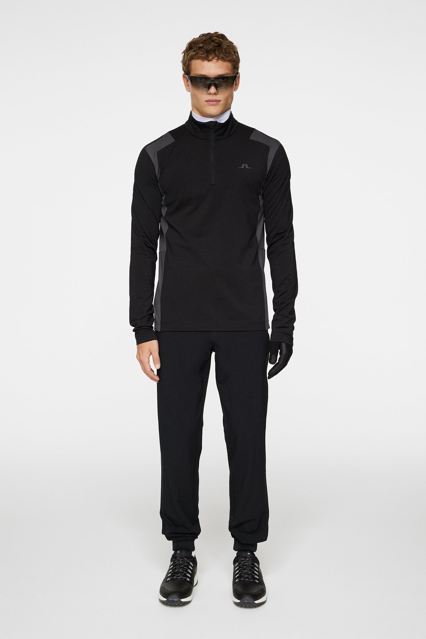 Lukas Quarter Zip Mid Layer in Black by J.Lindeberg