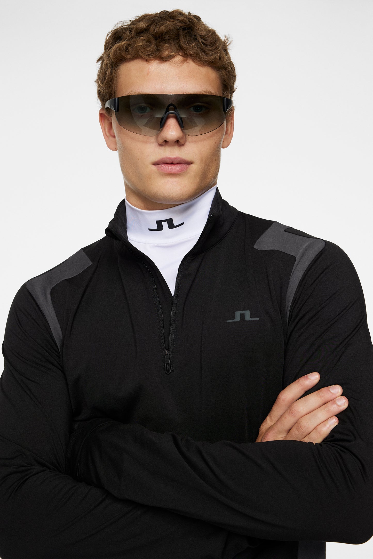 Lukas Quarter Zip Mid Layer in Black by J.Lindeberg