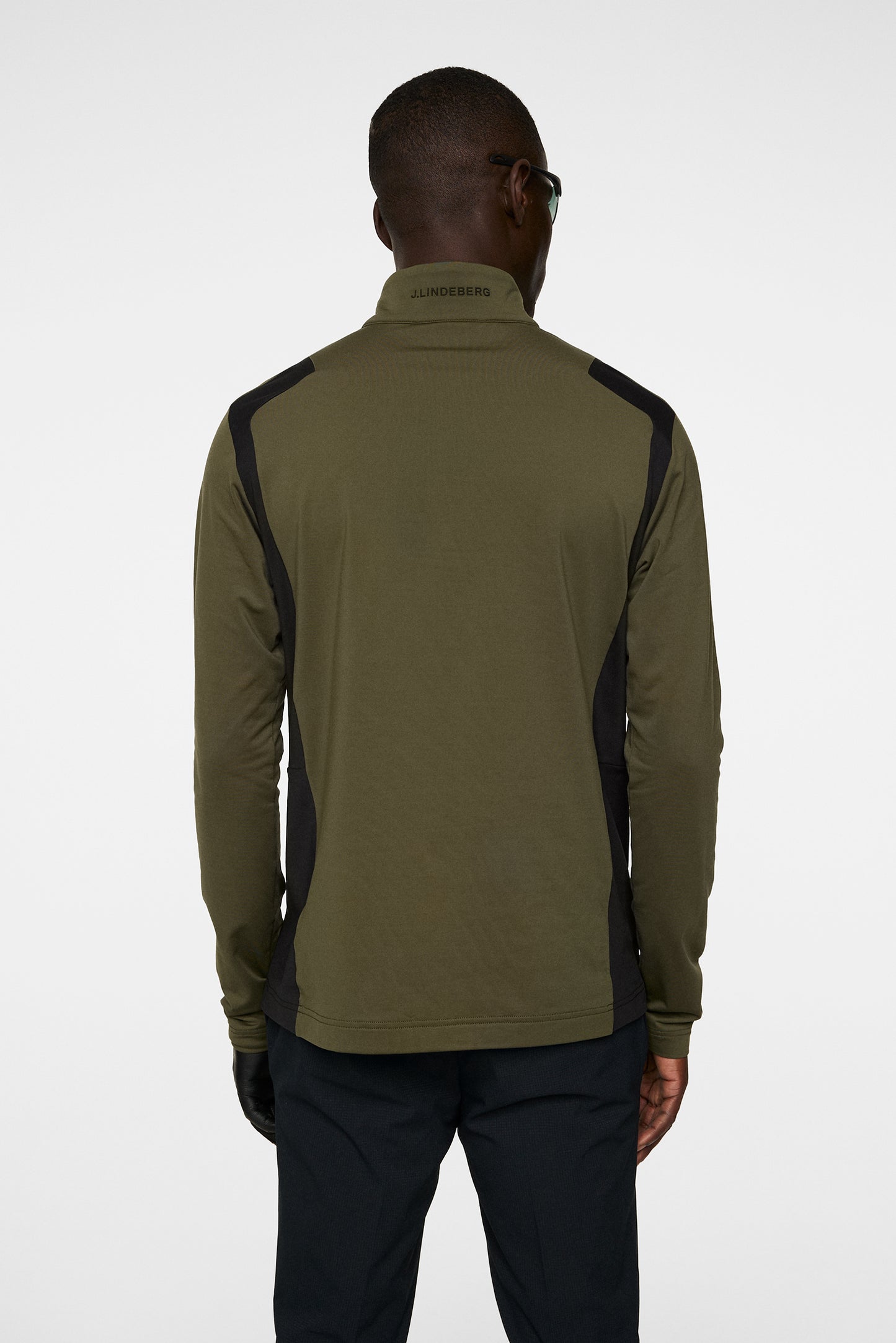 Lukas Quarter Zip Mid Layer in Forest Green by J.Lindeberg