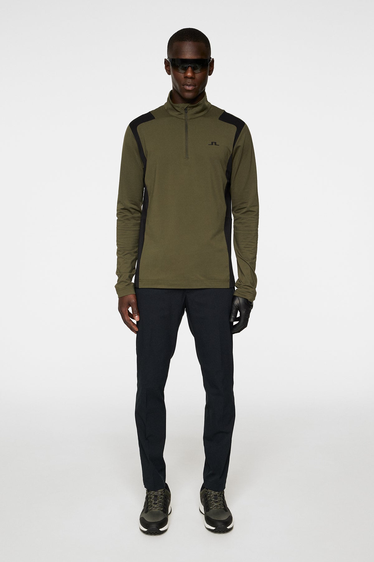 Lukas Quarter Zip Mid Layer in Forest Green by J.Lindeberg