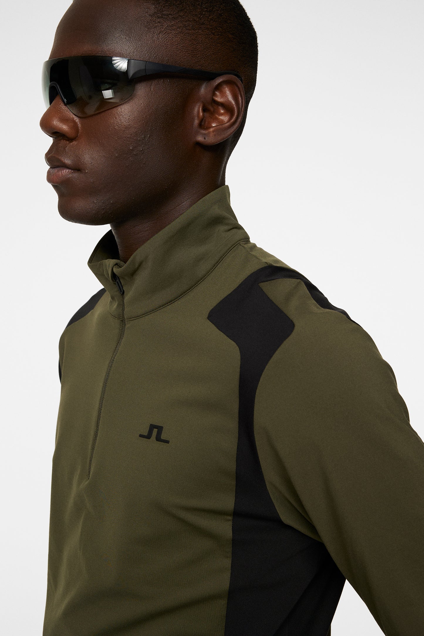 Lukas Quarter Zip Mid Layer in Forest Green by J.Lindeberg