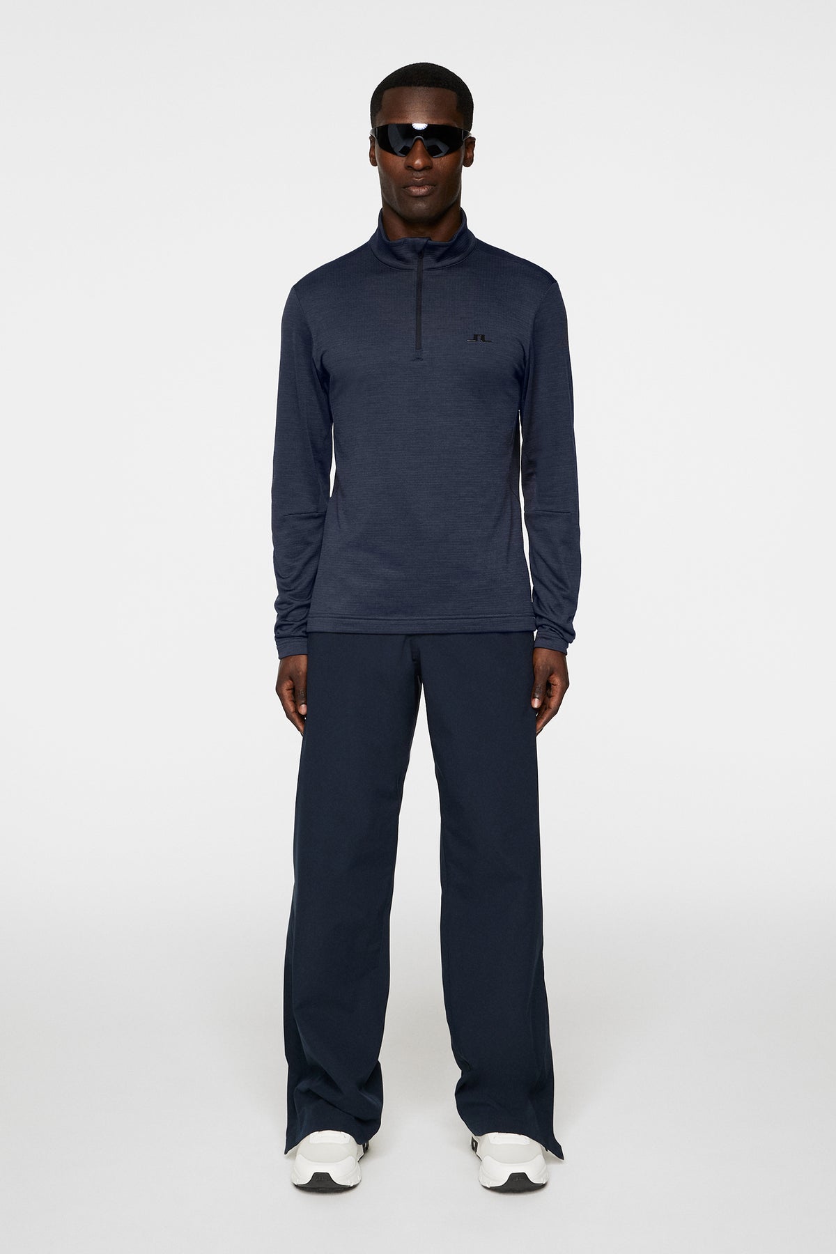 Destry Zip Mid Layer in Navy Melange by J.Lindeberg