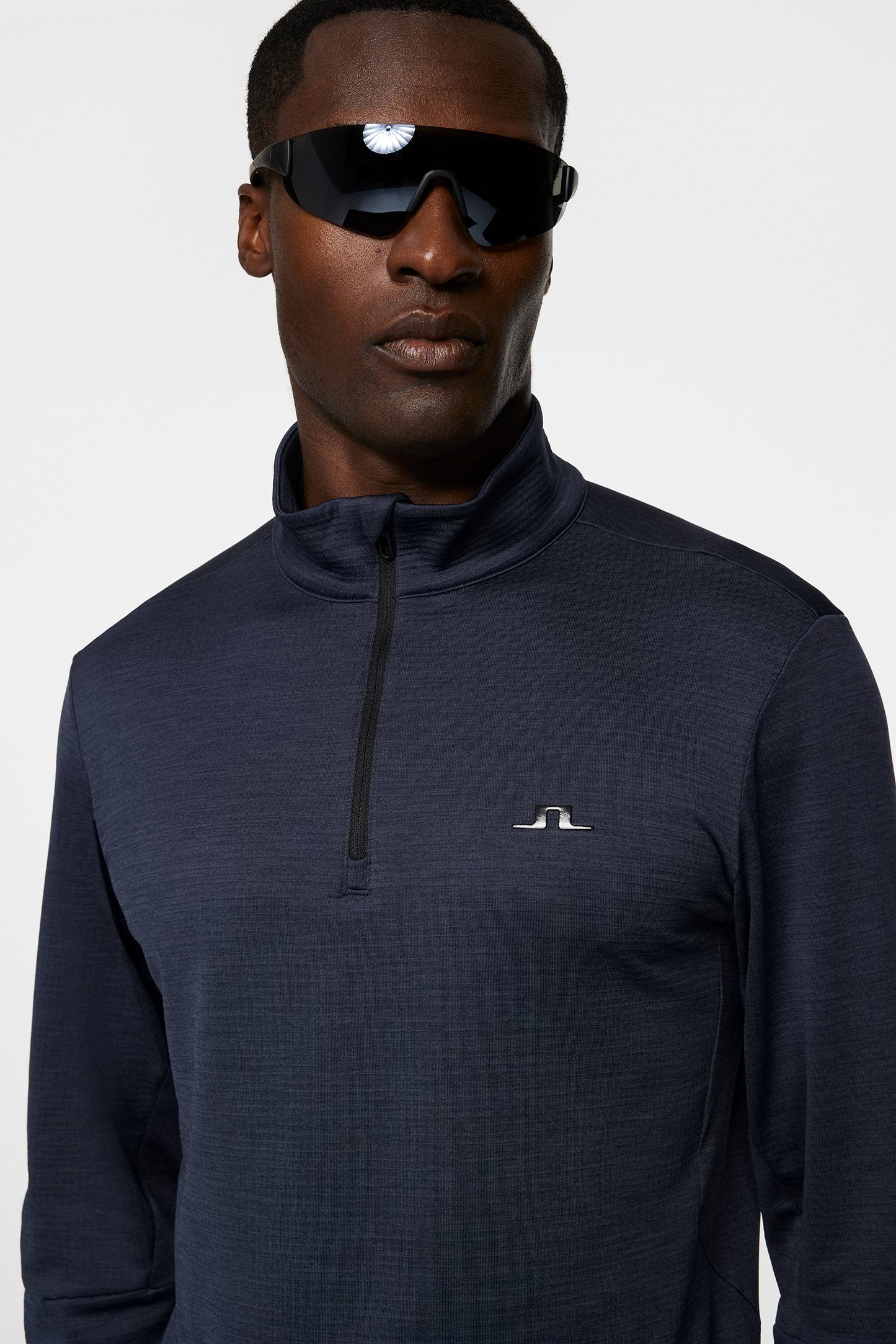 Destry Zip Mid Layer in Navy Melange by J.Lindeberg
