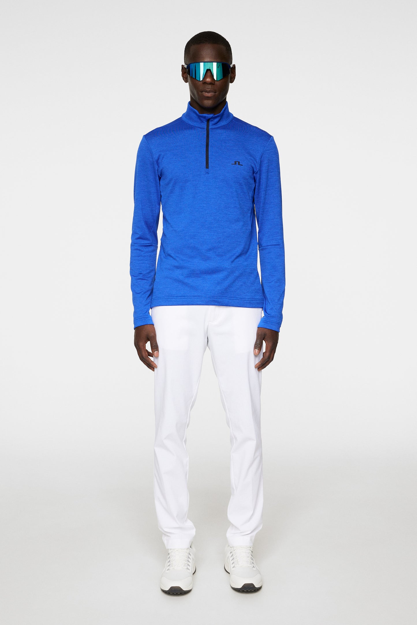 Destry Zip Mid Layer in Club Blue Melange by J.Lindeberg