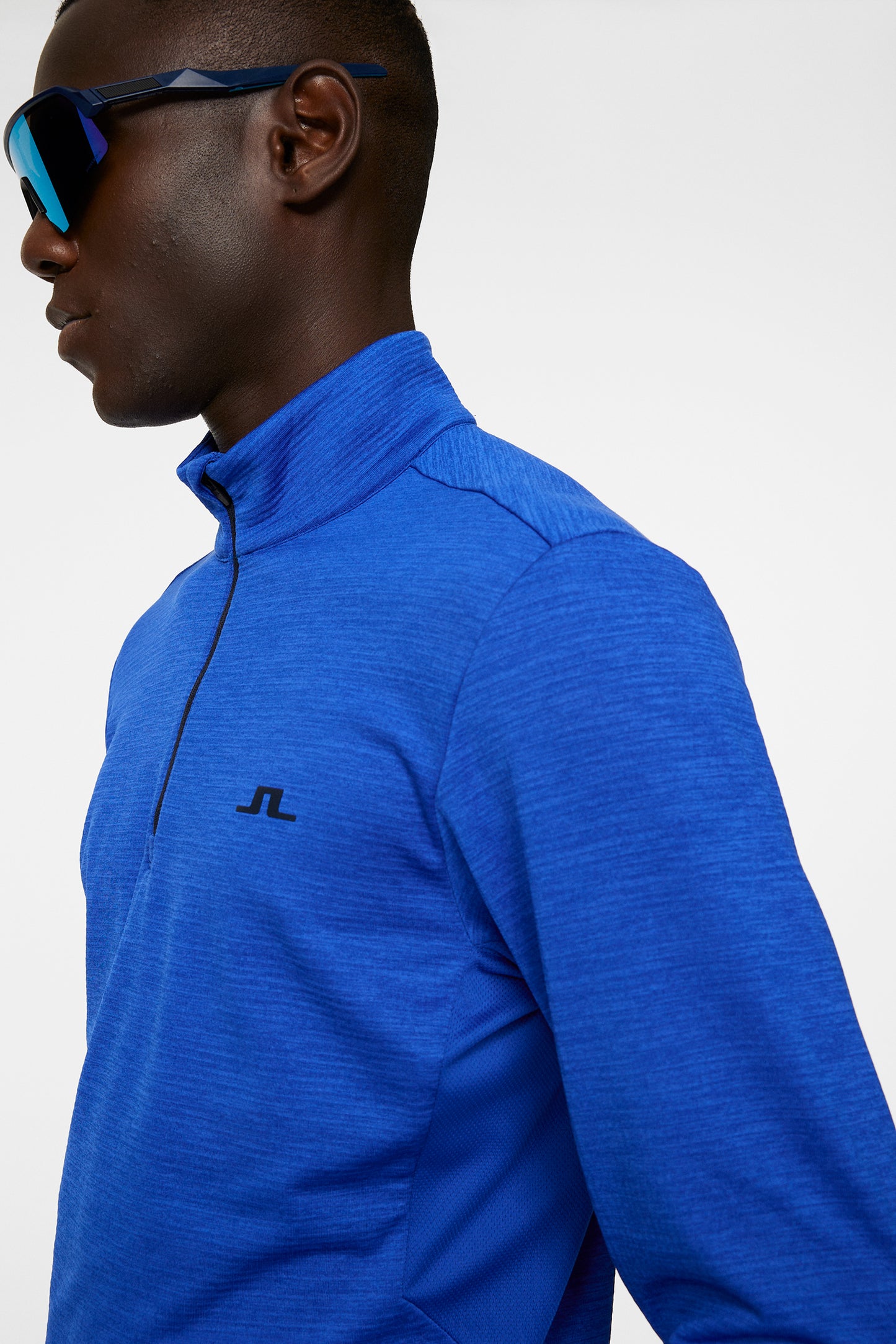 Destry Zip Mid Layer in Club Blue Melange by J.Lindeberg