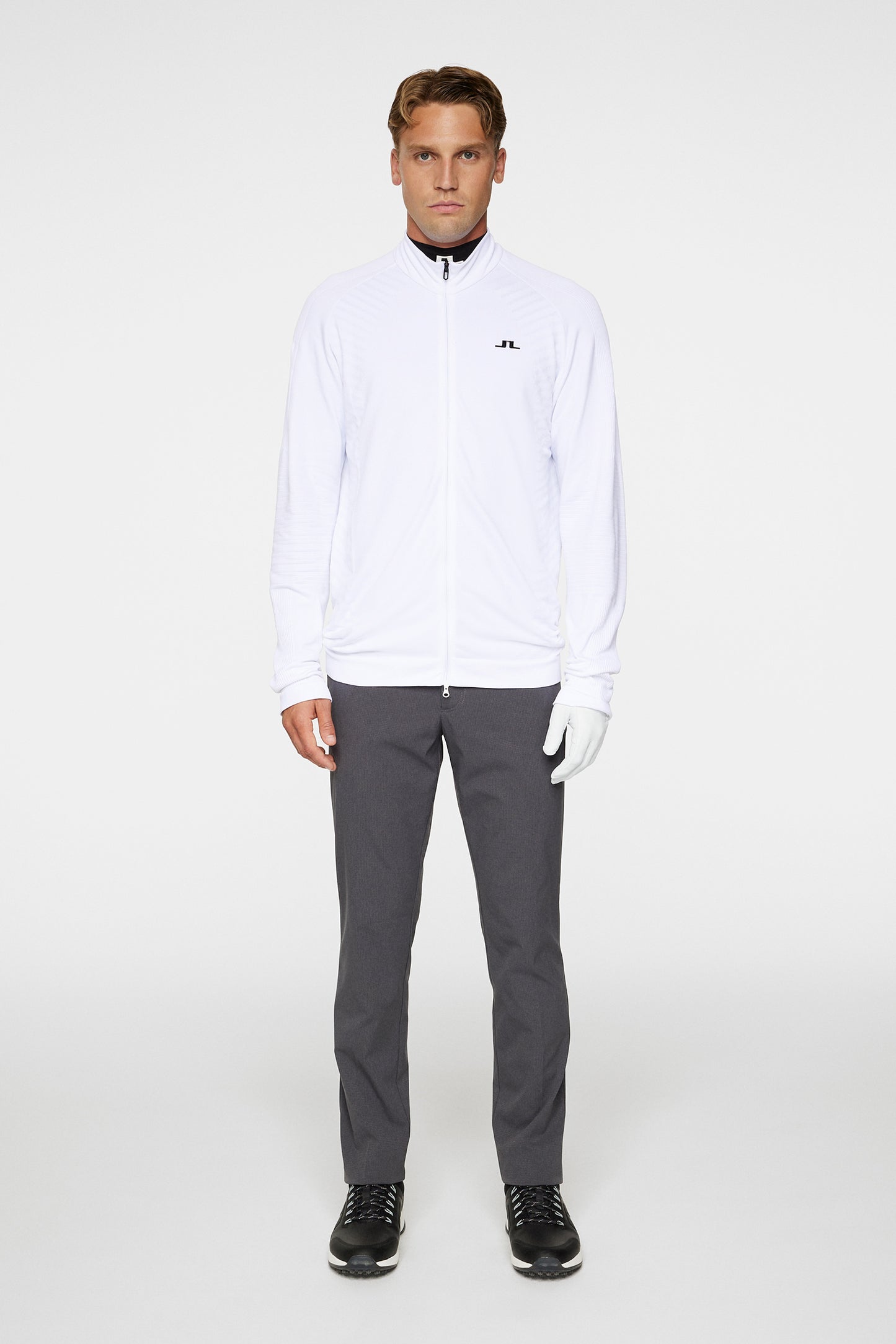 Noel Seamles Mid Layer in White by J.Lindeberg