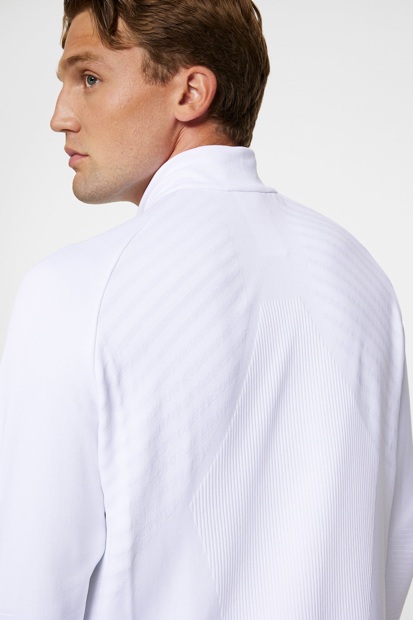 Noel Seamles Mid Layer in White by J.Lindeberg