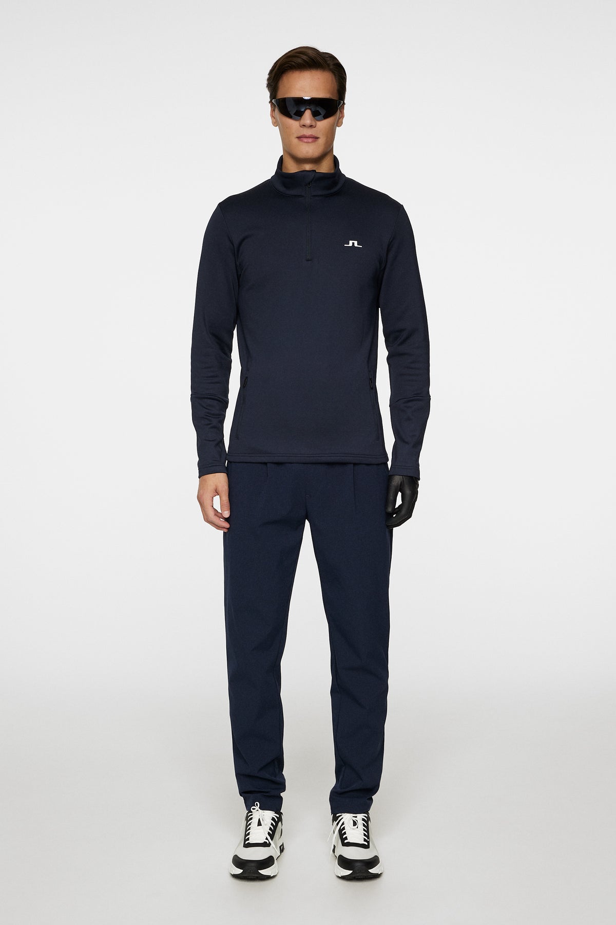 Aerial Quarter Zip Mid Layer in JL Navy by J.Lindeberg
