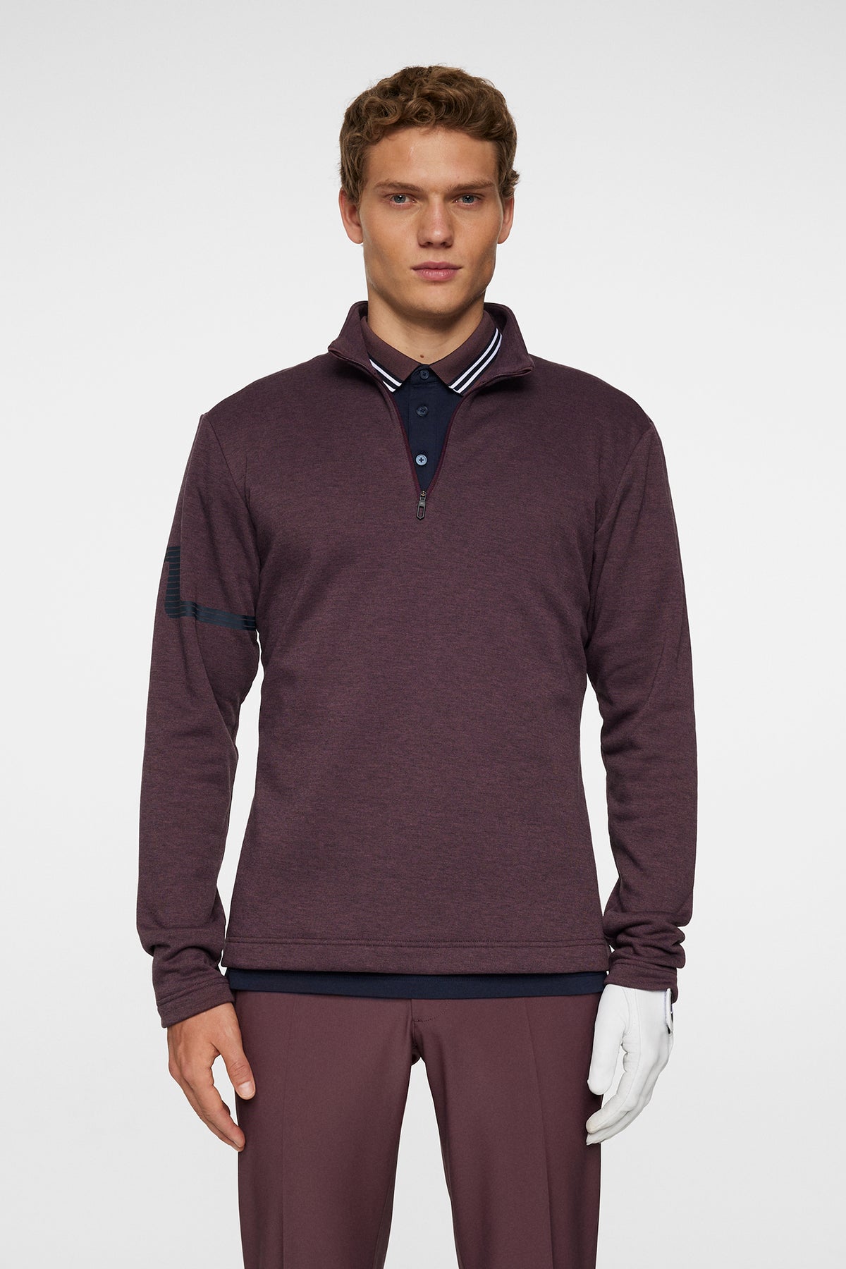 Heath Strike Mid Layer in Huckleberry melange by J.Lindeberg