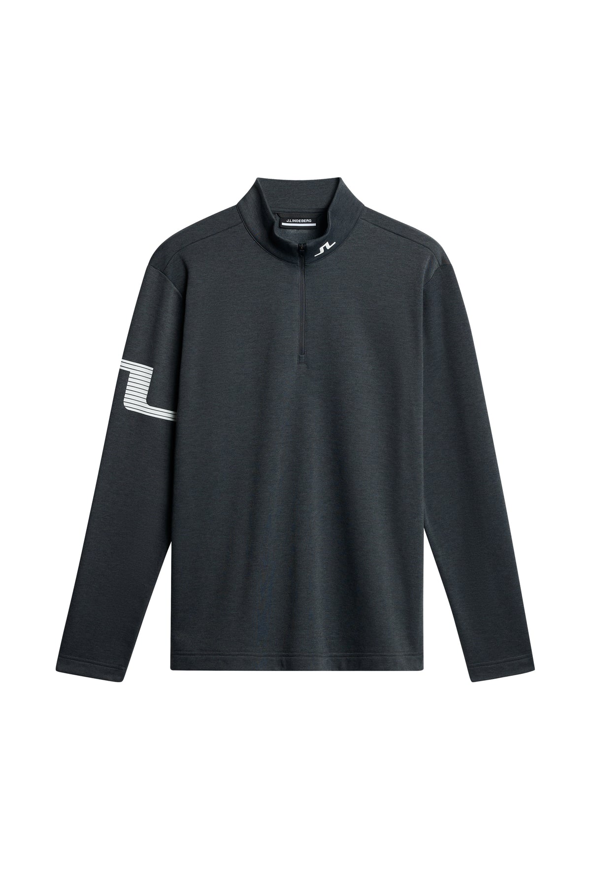 Heath Strike Mid Layer in Asphalt and Black Melange by J.Lindeberg