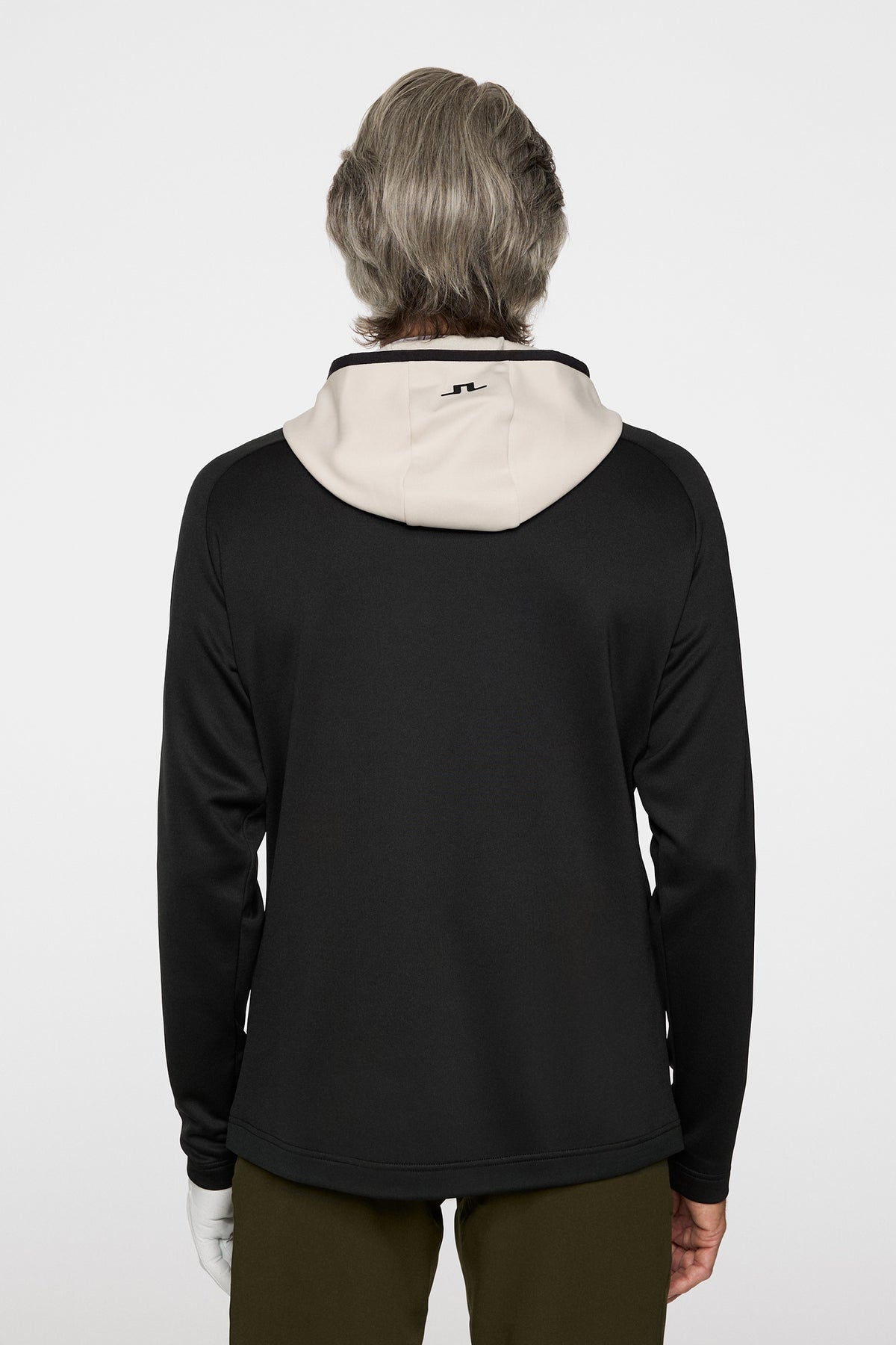 Adam Quarter Zip Hood in Black by J.Lindeberg