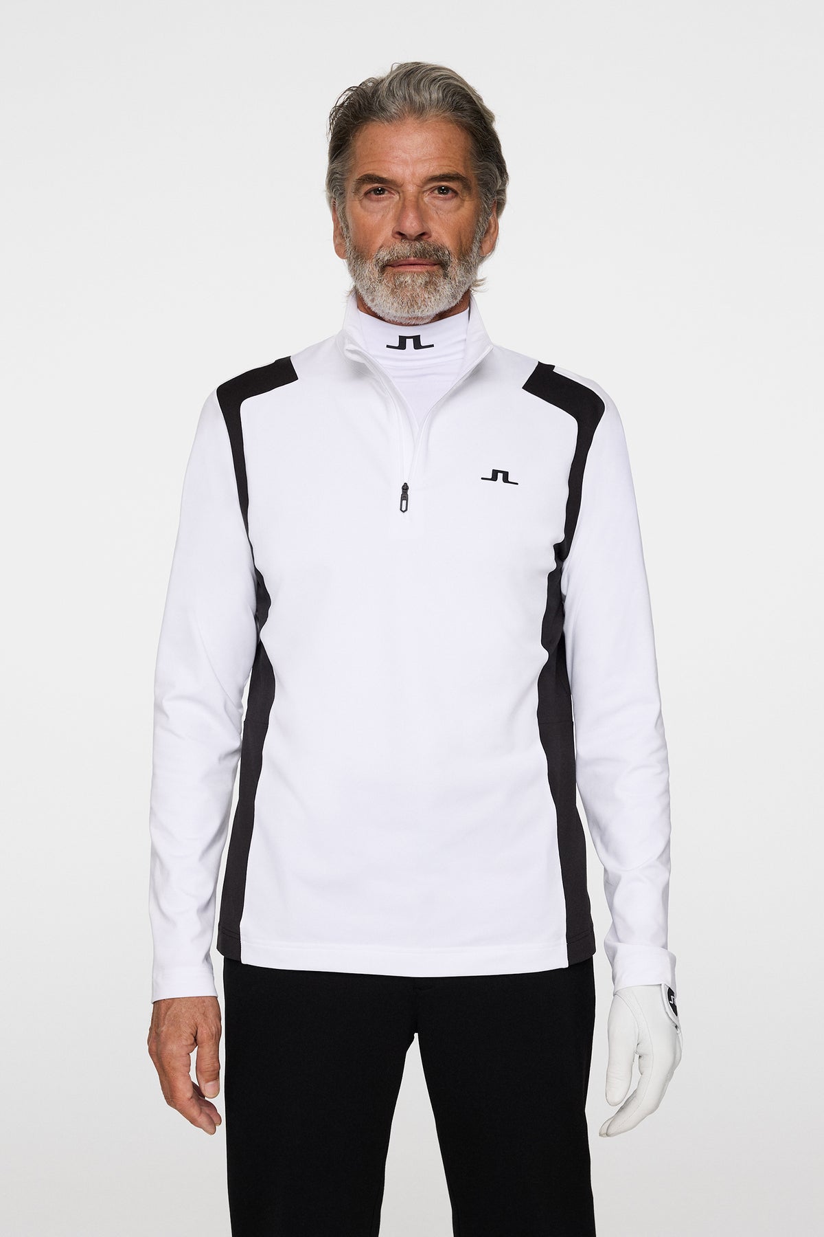 Lukas Quarter Zip Mid Layer in White by J.Lindeberg