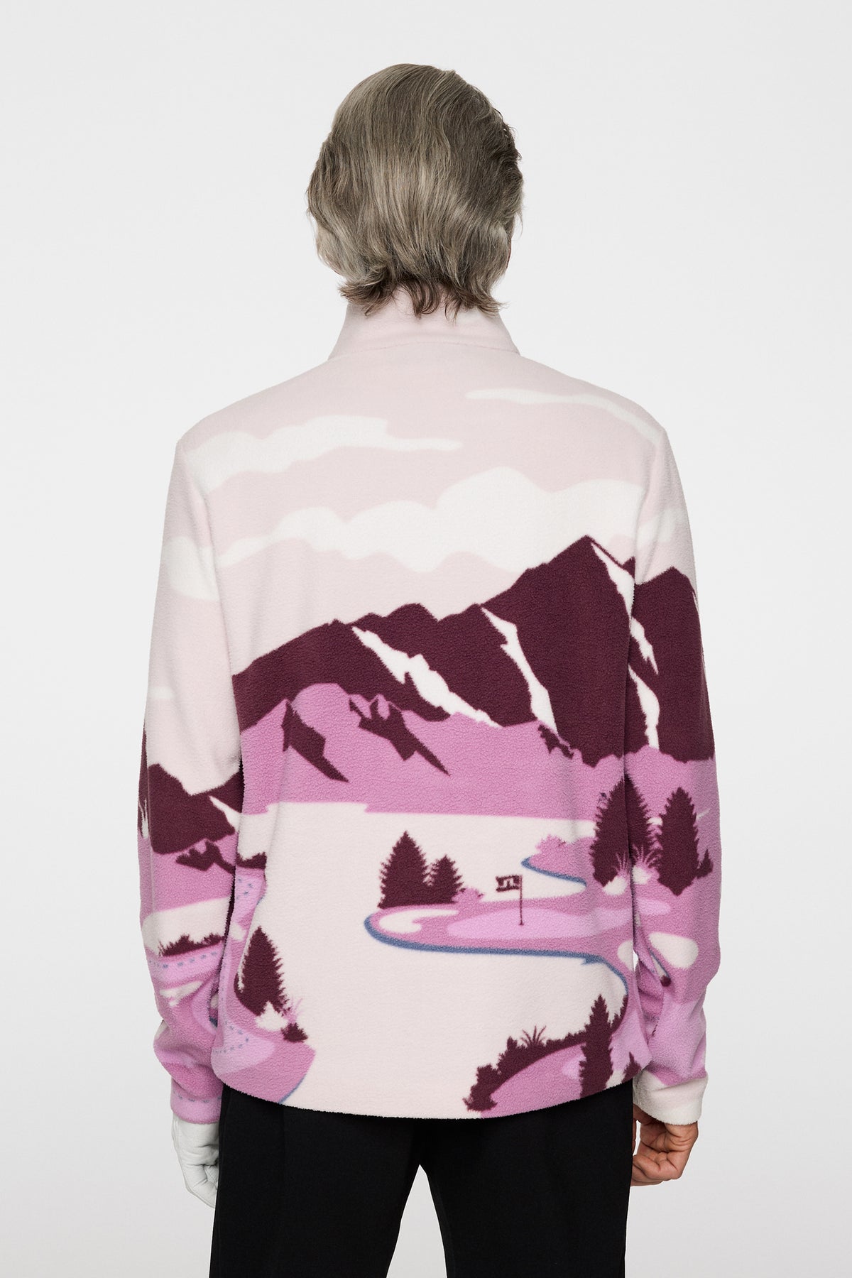 Sammie Pile Jacket in Landscape Fleece Purple L by J.Lindeberg