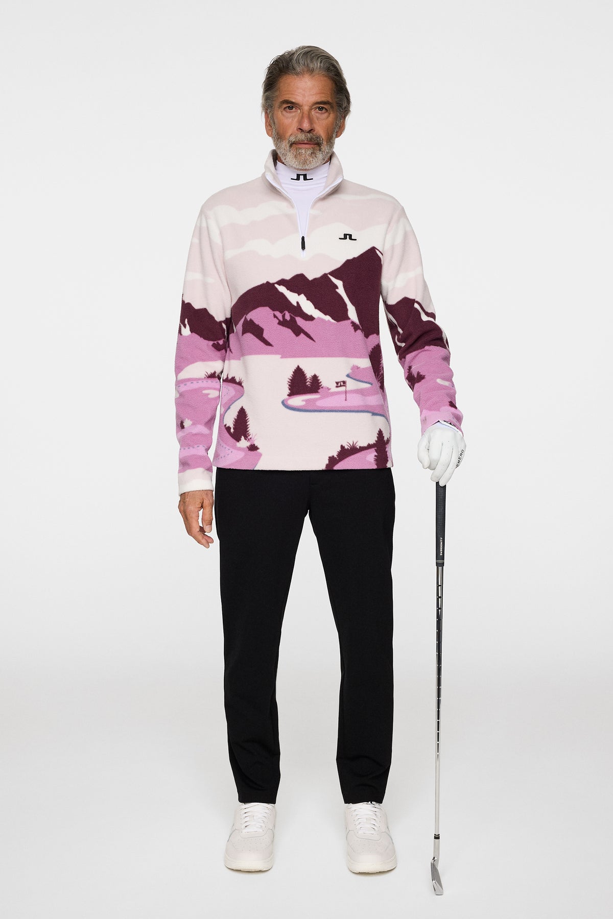 Sammie Pile Jacket in Landscape Fleece Purple L by J.Lindeberg