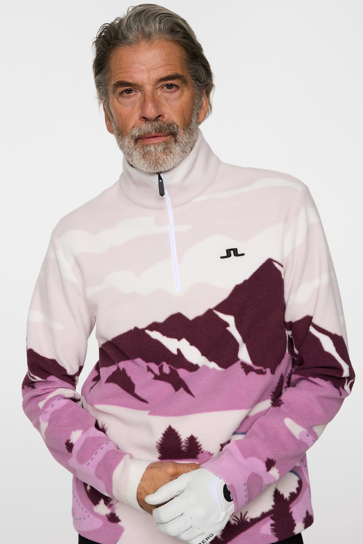Sammie Pile Jacket in Landscape Fleece Purple L by J.Lindeberg