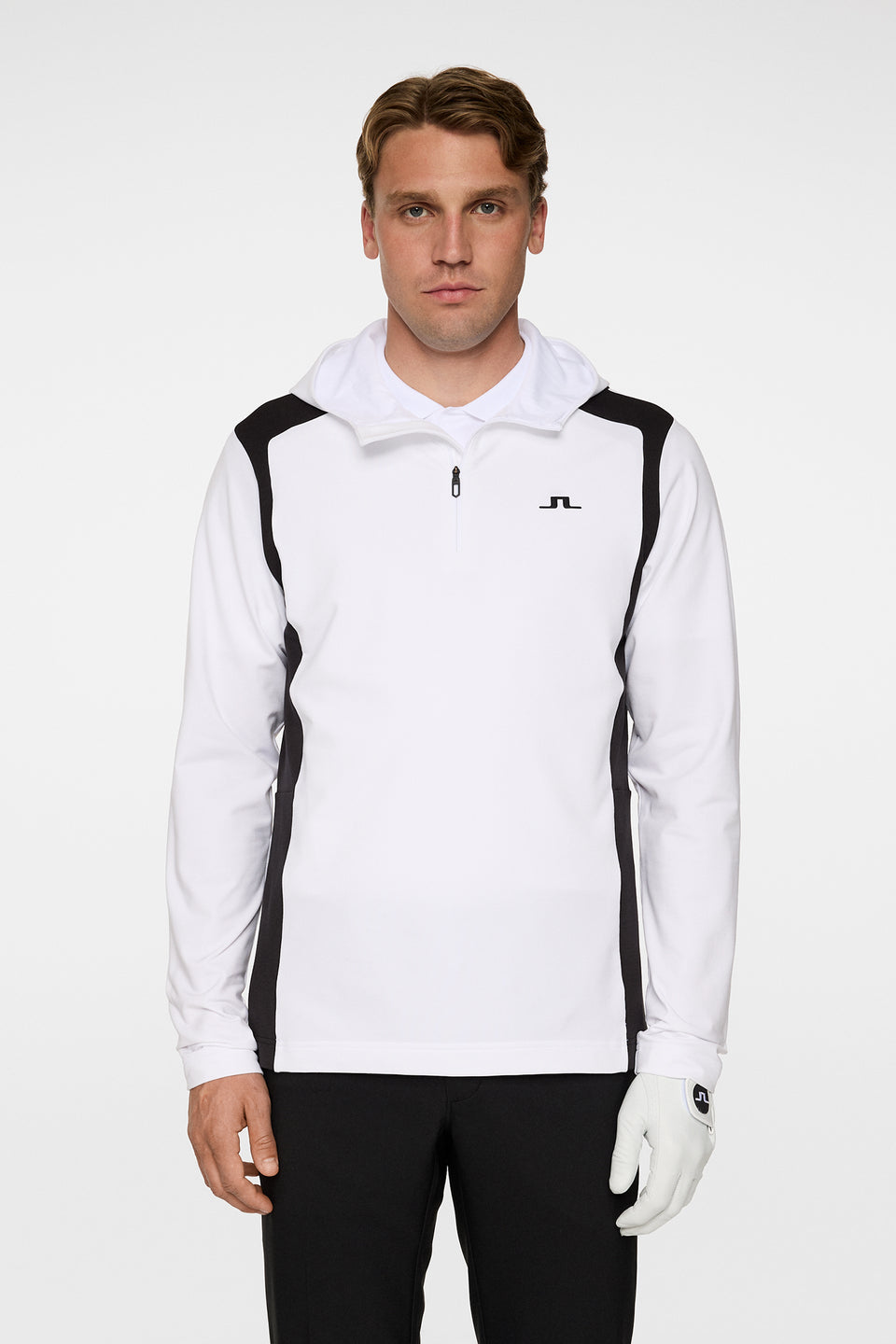 Lukas Quarter Zip Hood / White