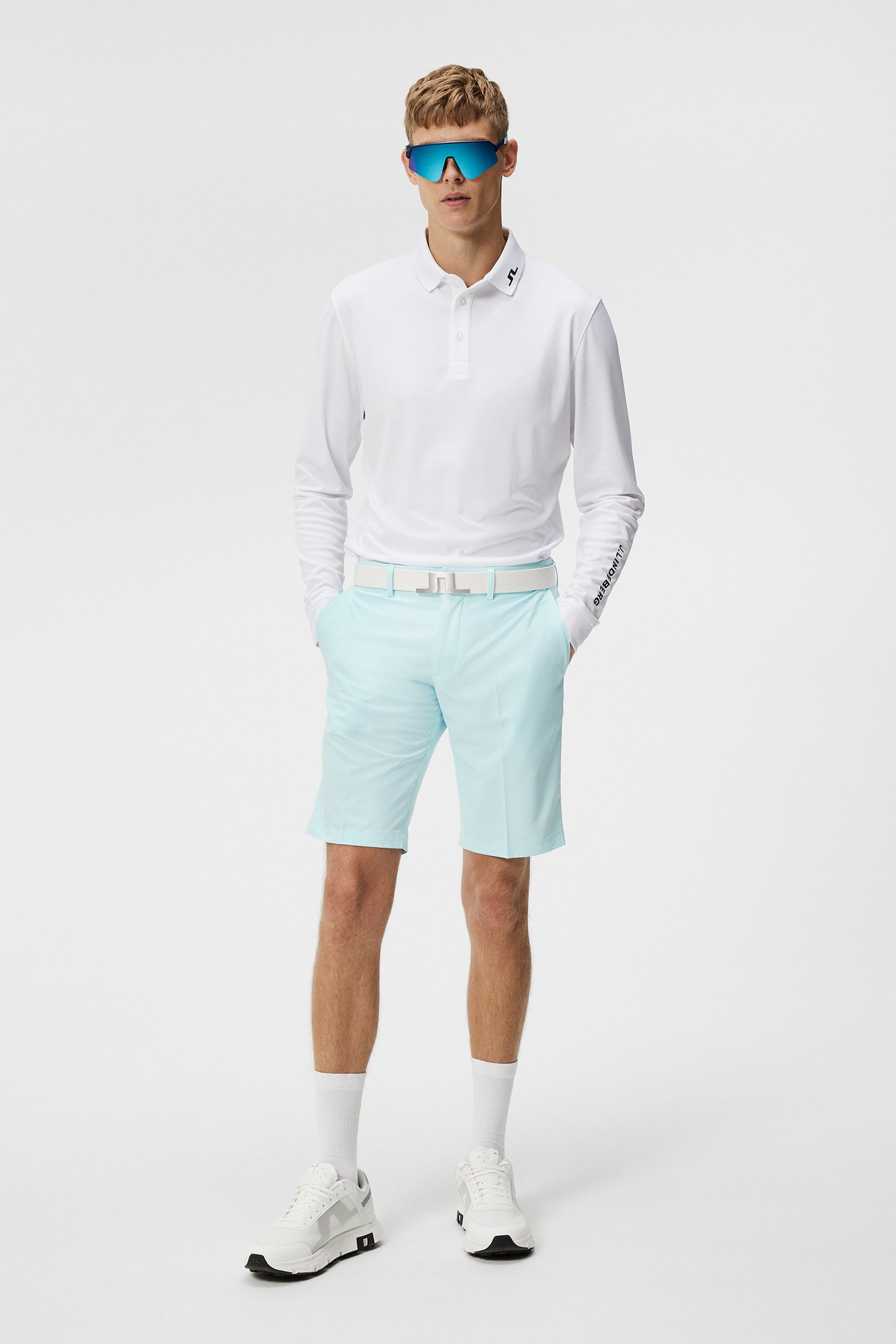 Tour Tech Long Sleeve in White by J.Lindeberg