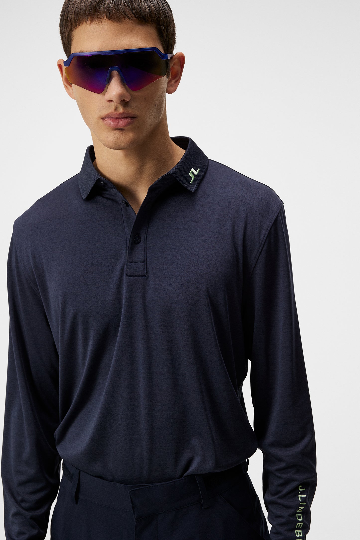 Tour Tech Long Sleeve in Navy Melange by J.Lindeberg