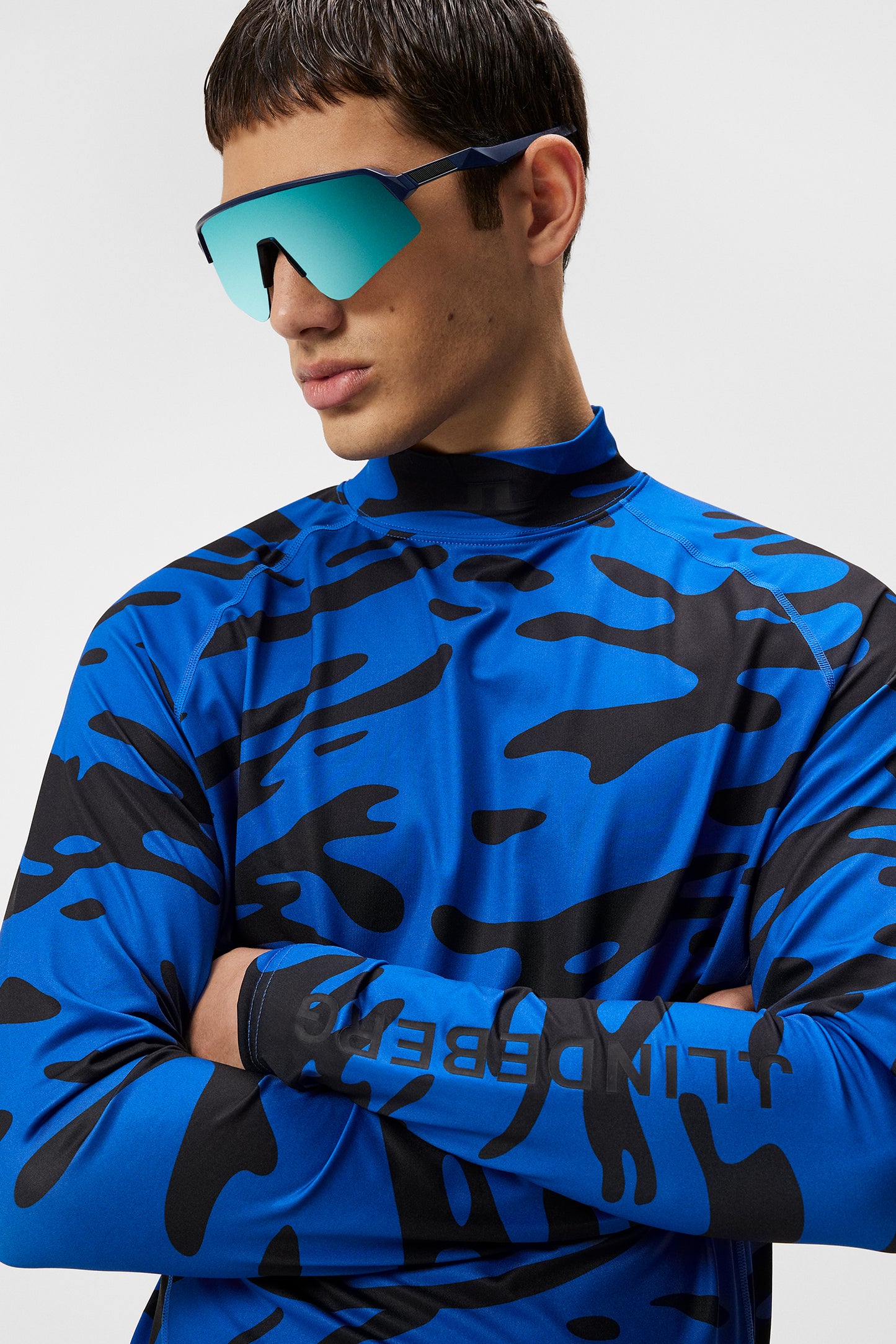 Aello Soft Compression Print in Neptune Nautical Blue by J.Lindeberg
