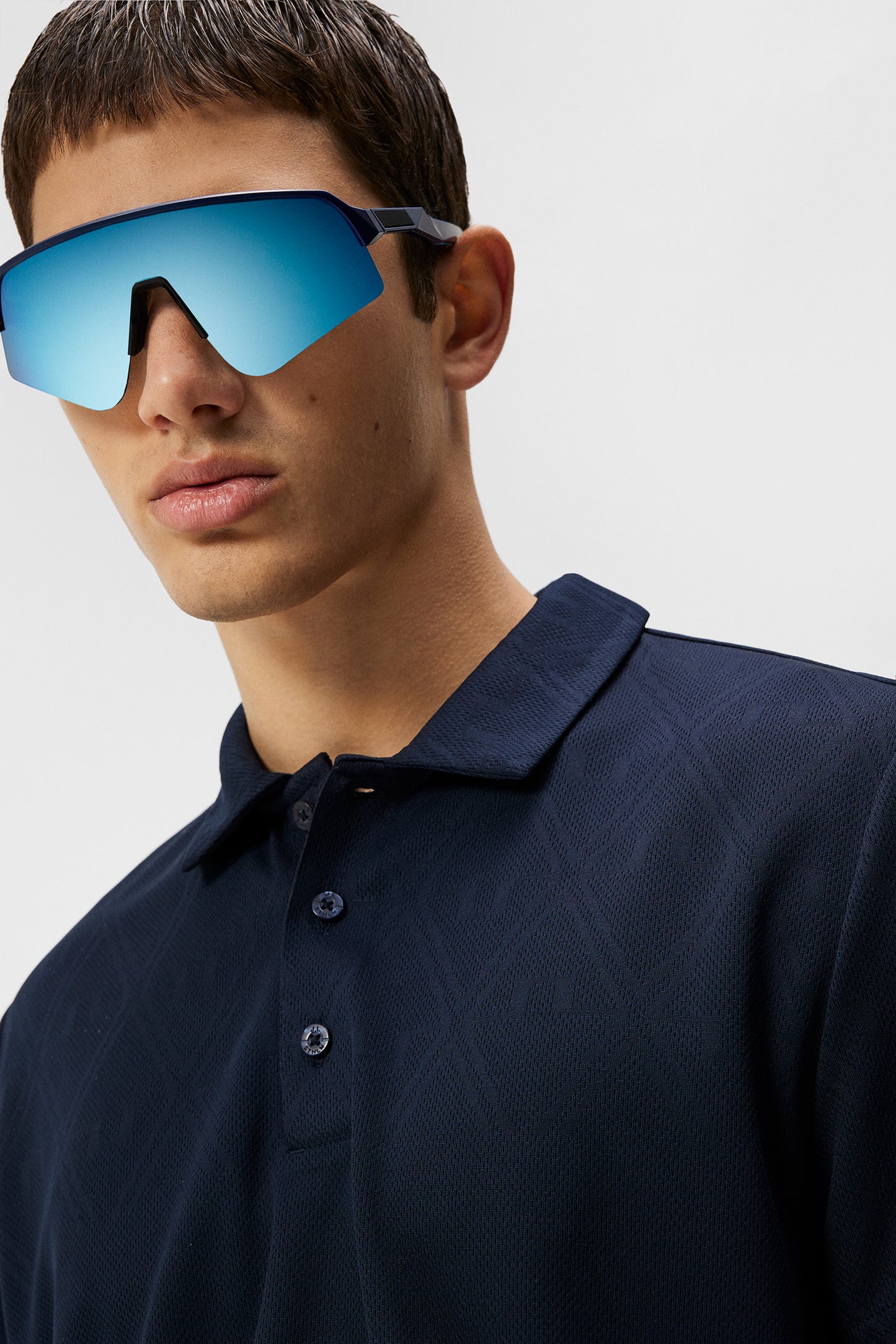 Halto Regular Fit Polo in Geo JL Navy by J.Lindeberg