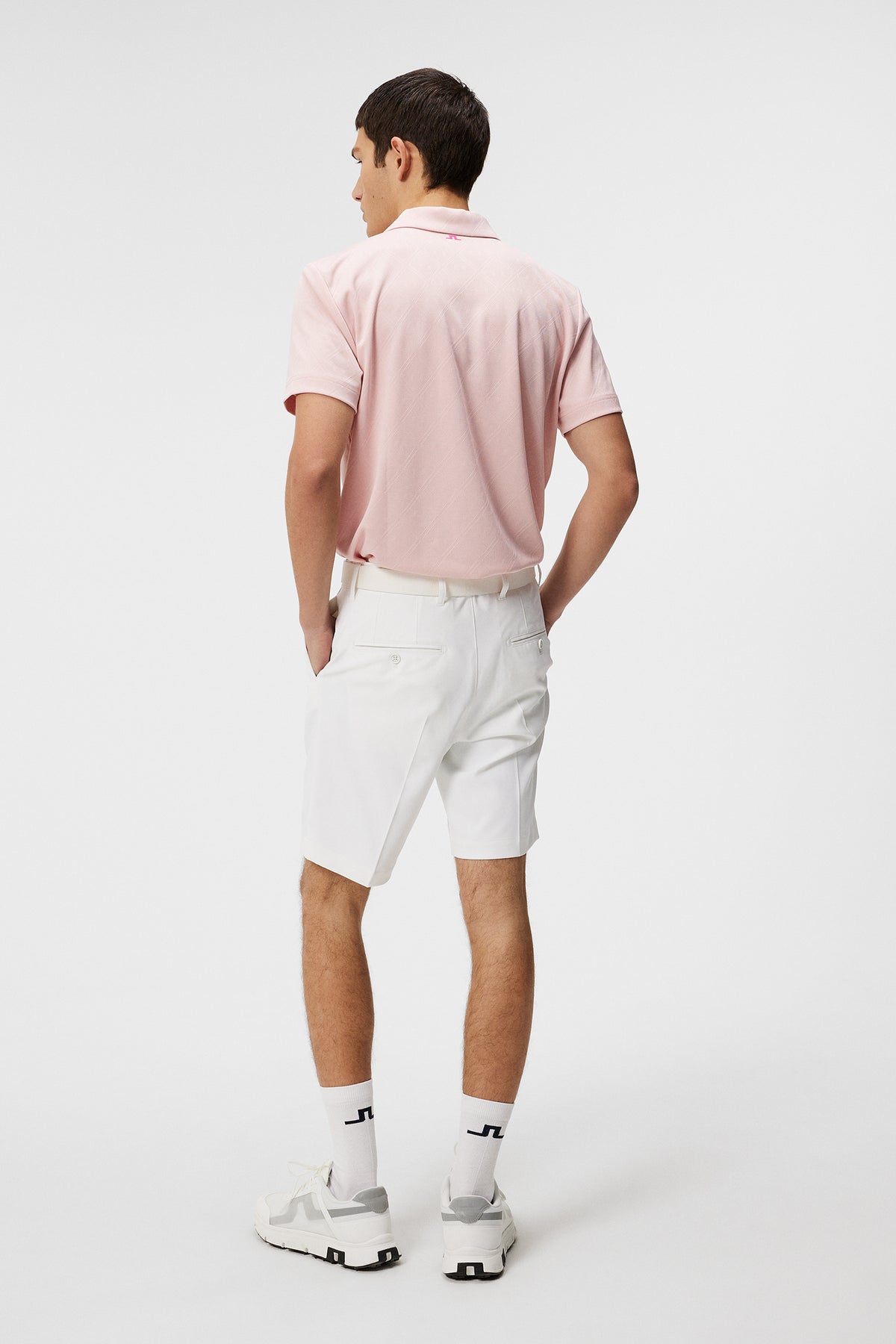 Halto Regular Fit Polo in Geo Powder Pink by J.Lindeberg