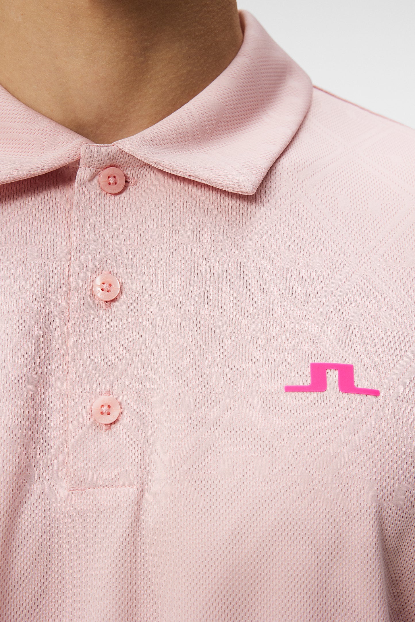 Halto Regular Fit Polo in Geo Powder Pink by J.Lindeberg