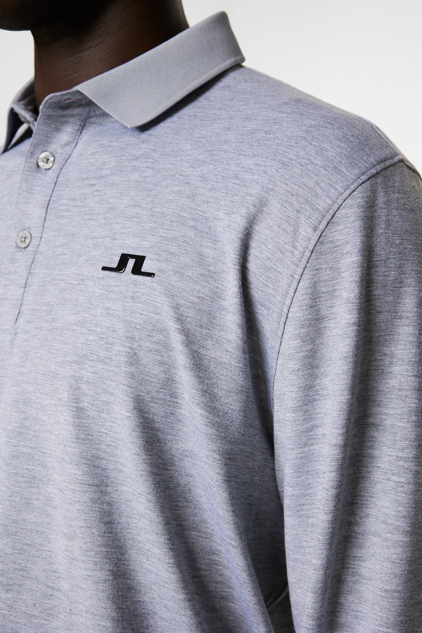 Florian LS Polo in Medium Grey Melange by J.Lindeberg