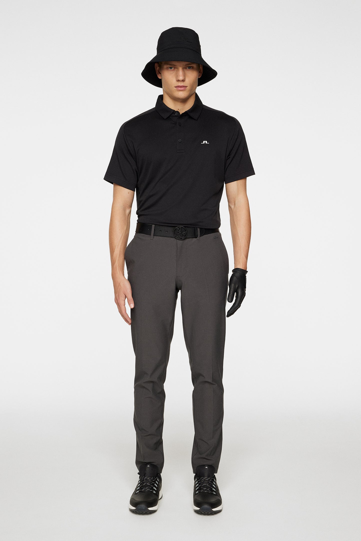 Rhodes Regular Fit Polo in Black by J.Lindeberg