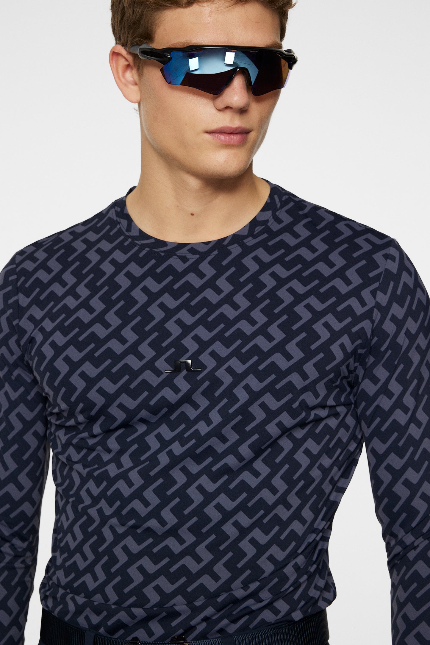 Thor Long Sleeve Printed in Bias Bridge Navy by J.Lindeberg