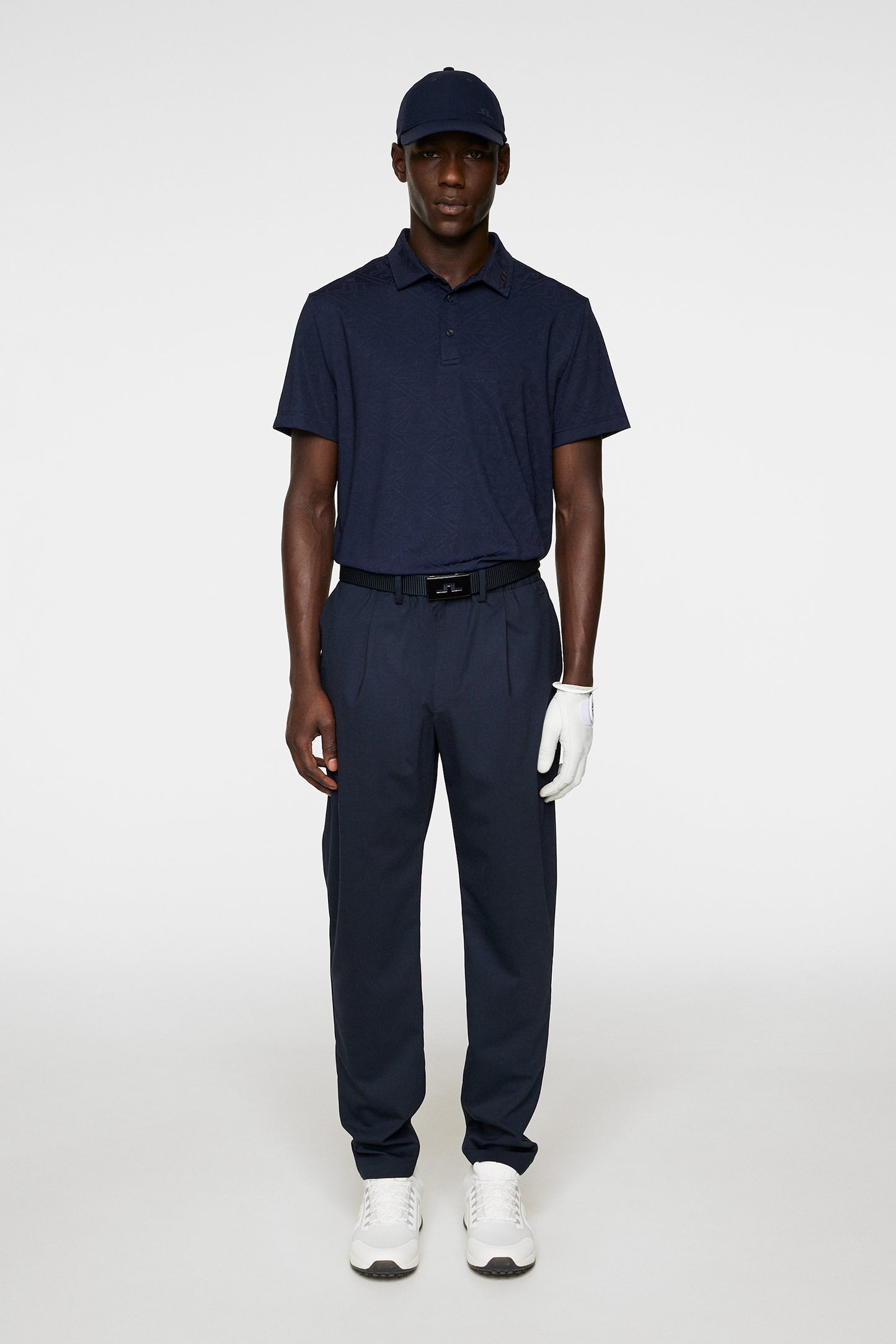 Bison  Regular Jacquard Polo in JL Navy by J.Lindeberg