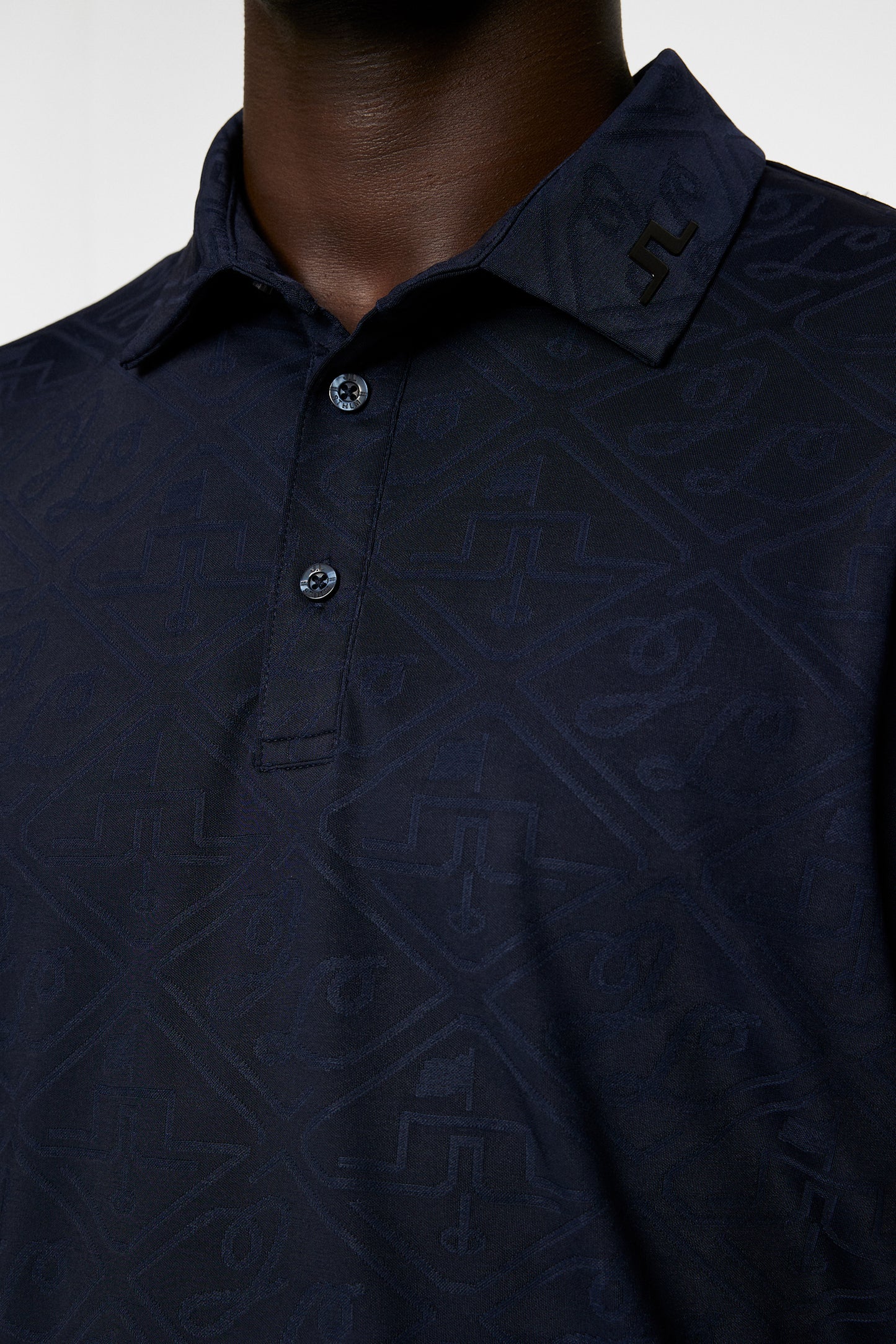 Bison  Regular Jacquard Polo in JL Navy by J.Lindeberg