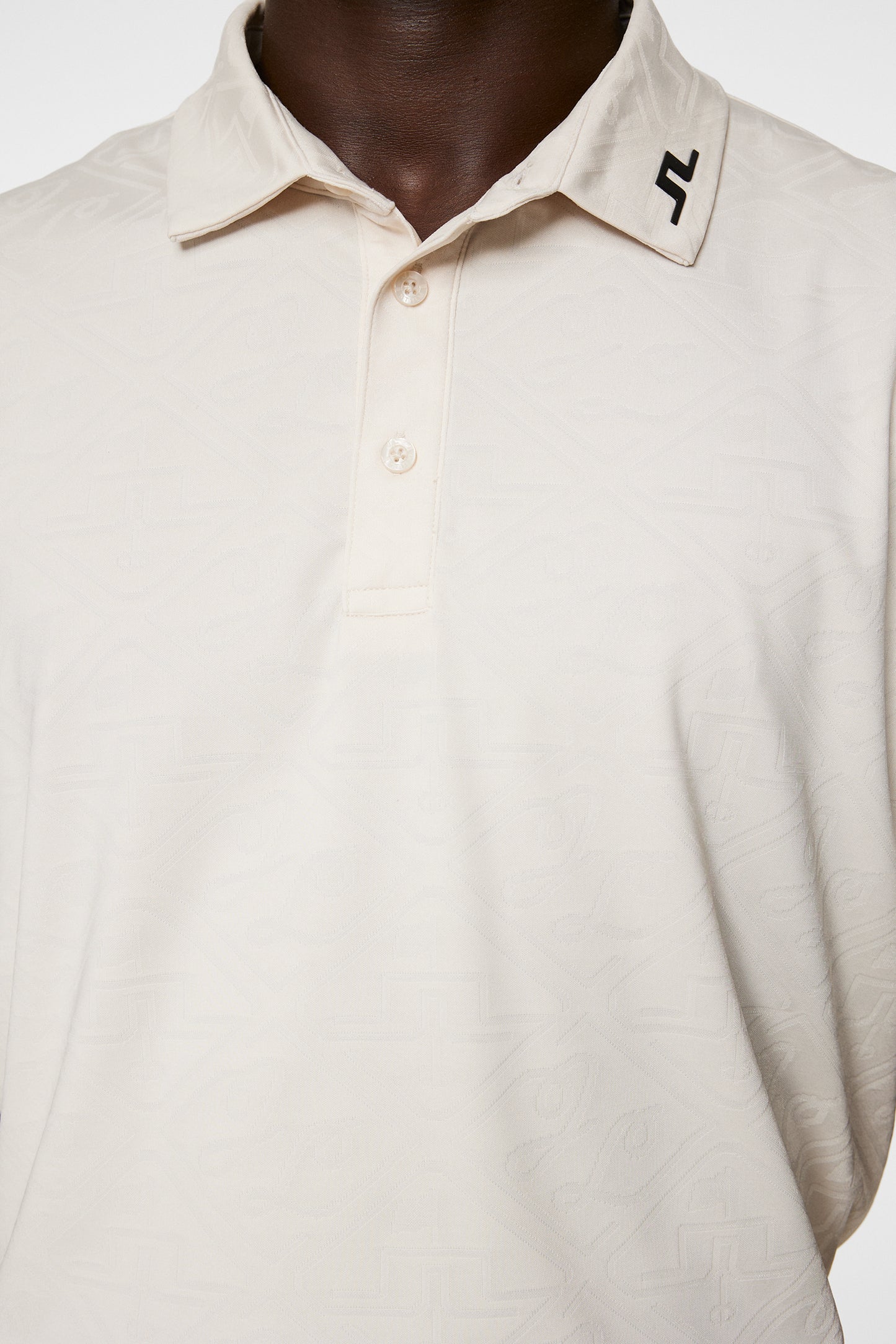 Bison  Regular Jacquard Polo in Moonbeam by J.Lindeberg