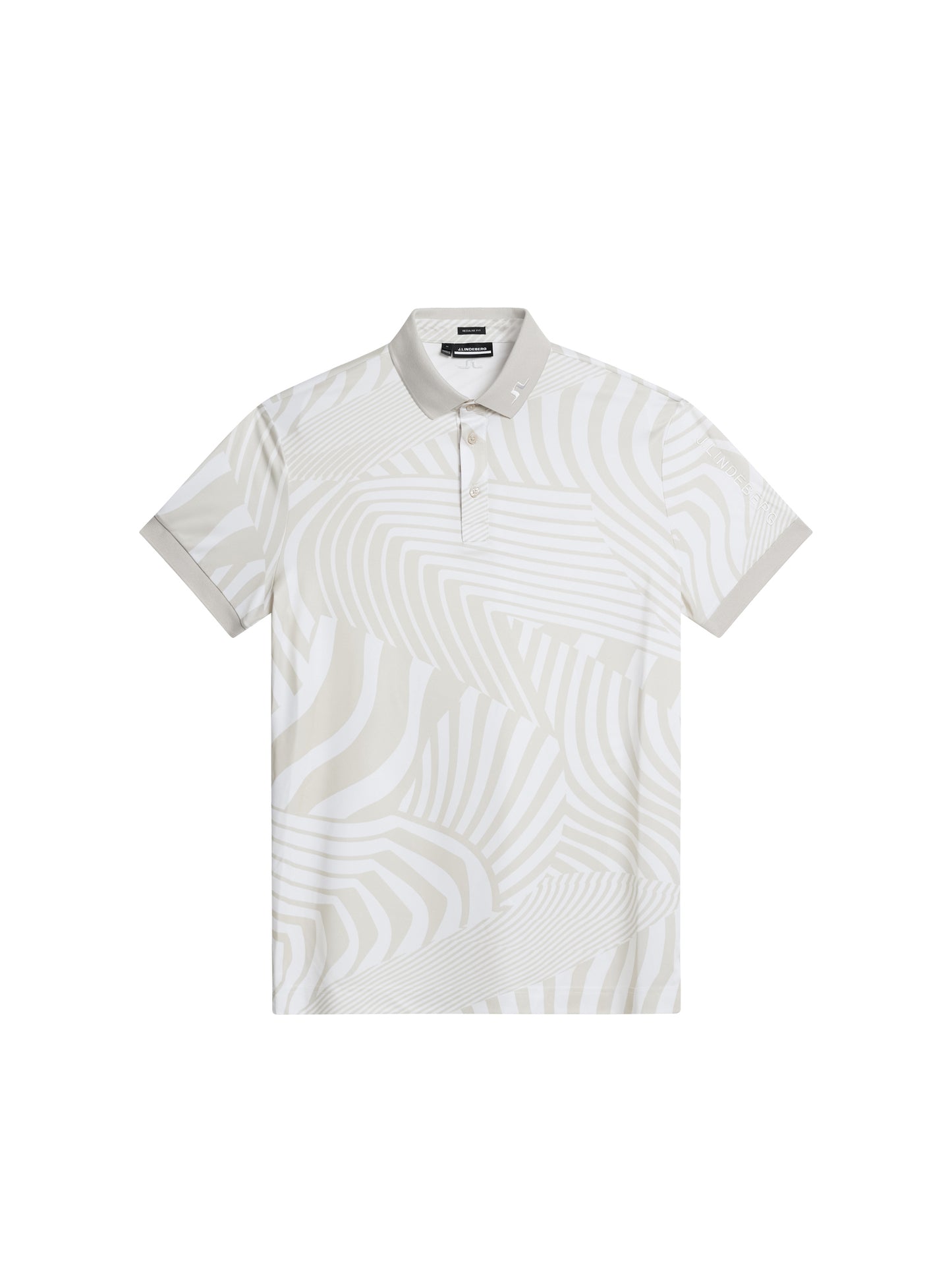 Tour Tech Reg Fit Print Polo in Dazzle Wave Moonbeam by J.Lindeberg