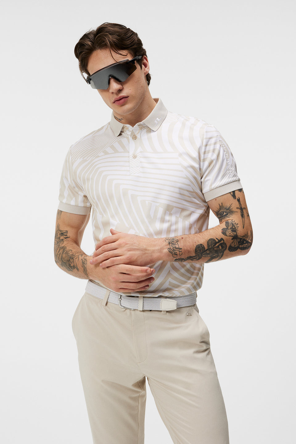 Tour Tech Reg Fit Print Polo / Dazzle Wave Moonbeam