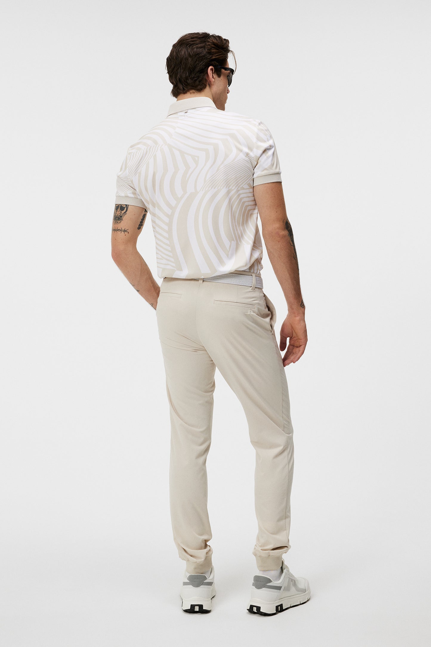 Tour Tech Reg Fit Print Polo in Dazzle Wave Moonbeam by J.Lindeberg