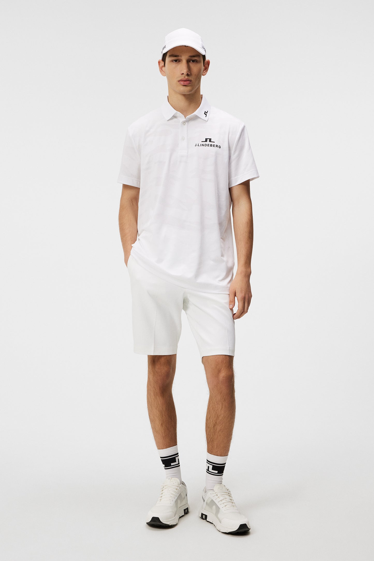 Mat Tour Golf Polo in White by J.Lindeberg