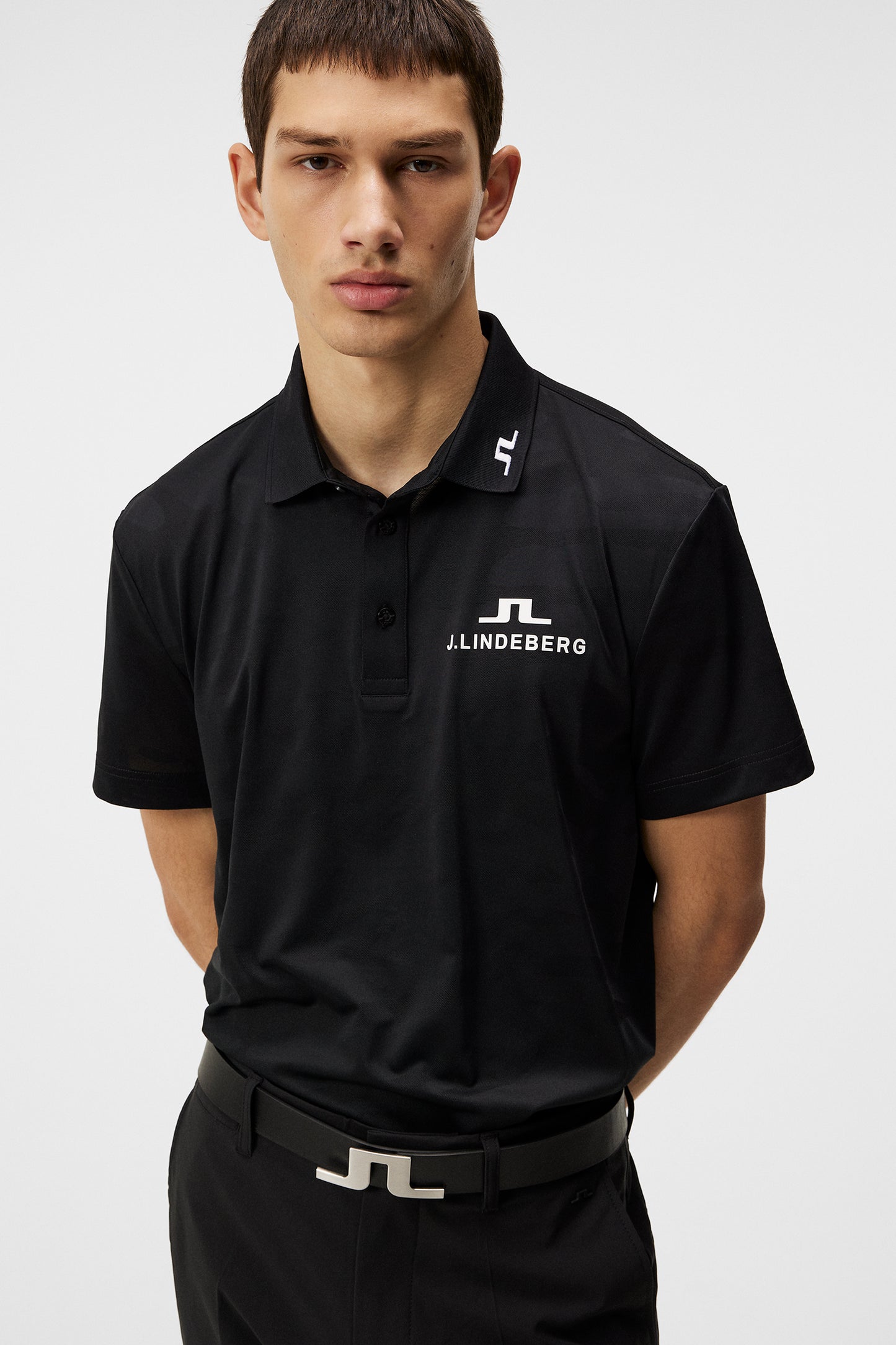 Mat Tour Golf Polo in Black by J.Lindeberg