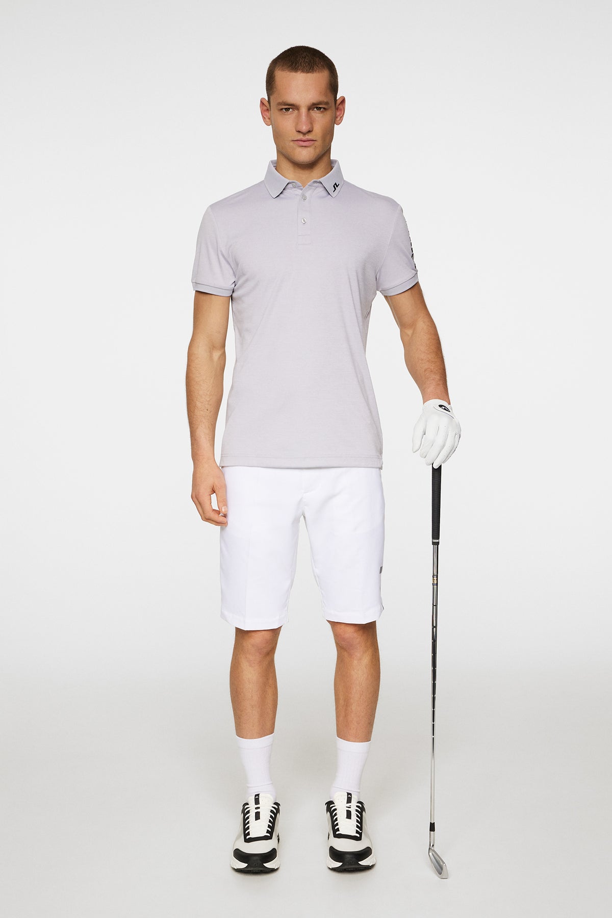 Tour Tech Polo in Light Grey Melange by J.Lindeberg