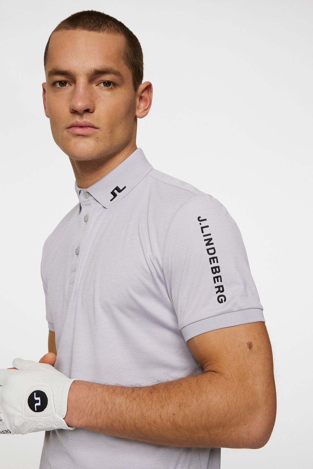 Tour Tech Polo in Light Grey Melange by J.Lindeberg