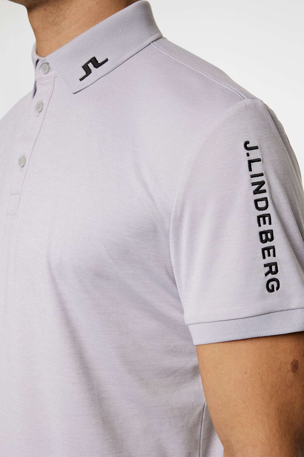 Tour Tech Polo in Light Grey Melange by J.Lindeberg