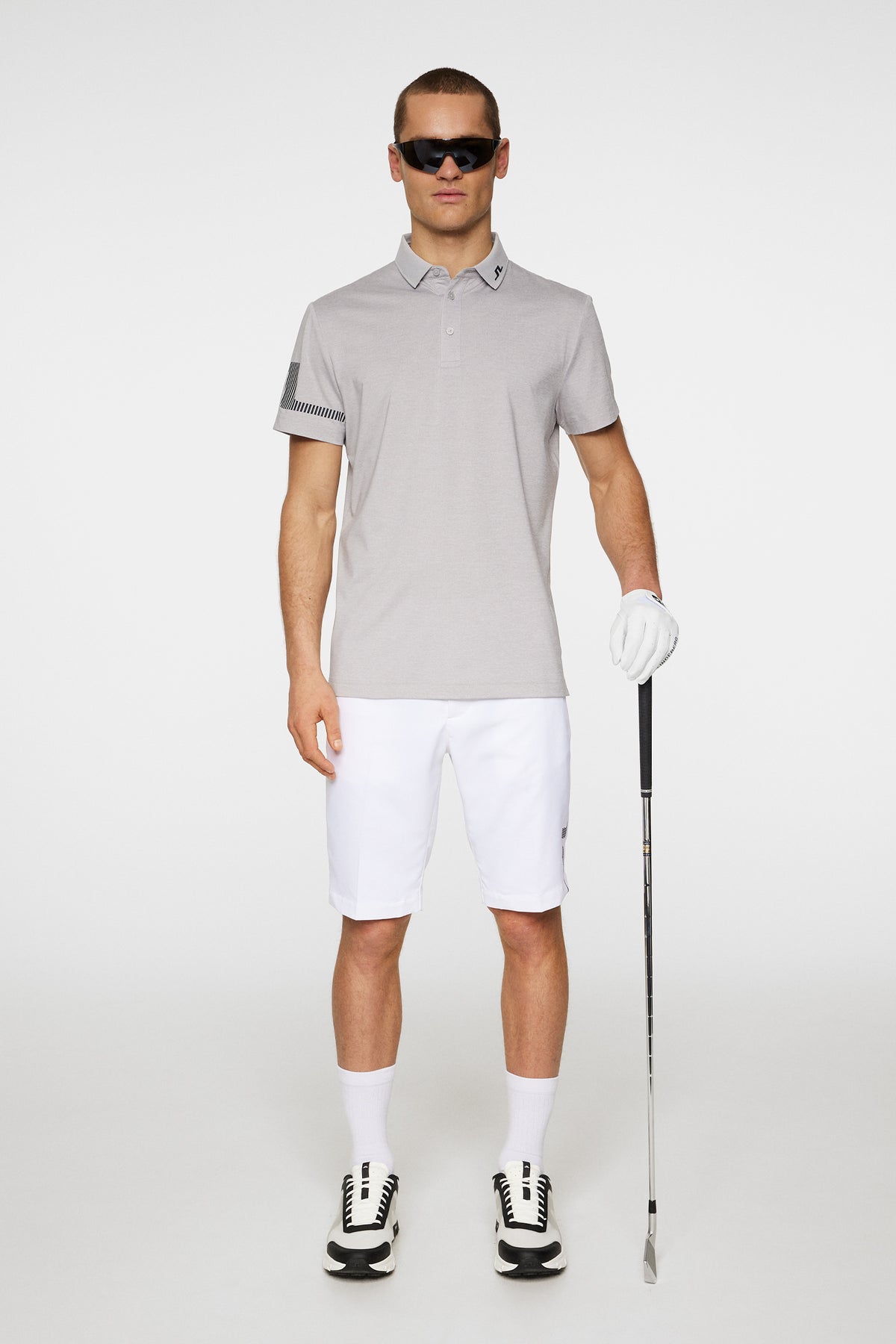 Heath Strike Polo in Light Grey Melange by J.Lindeberg