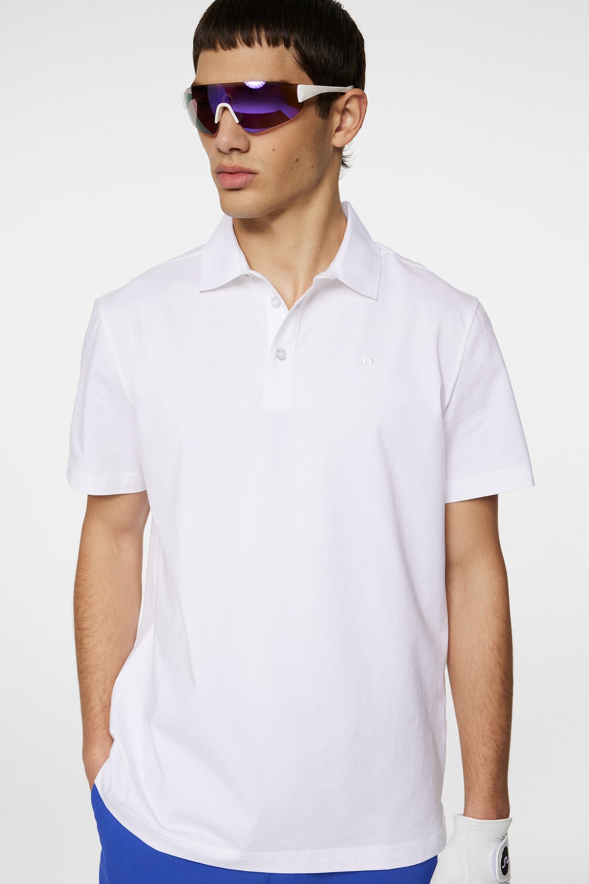Bridger Polo in White by J.Lindeberg