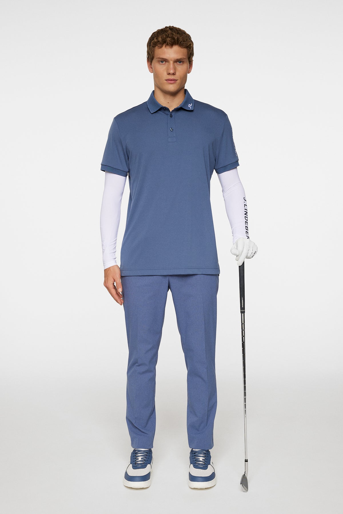 Tour Tech Polo in Vintage Indigo by J.Lindeberg