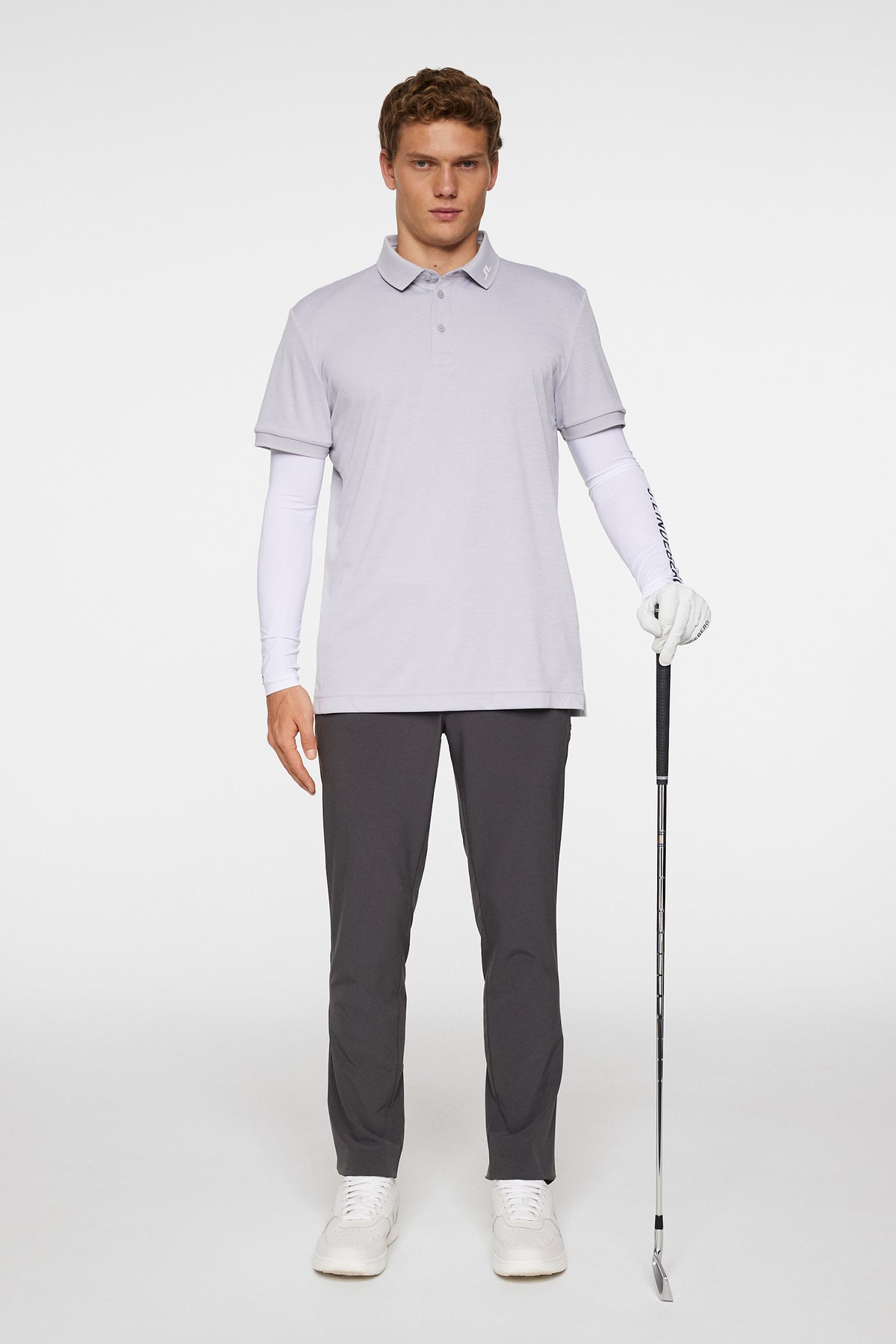 KV Polo in Light Grey Melange by J.Lindeberg
