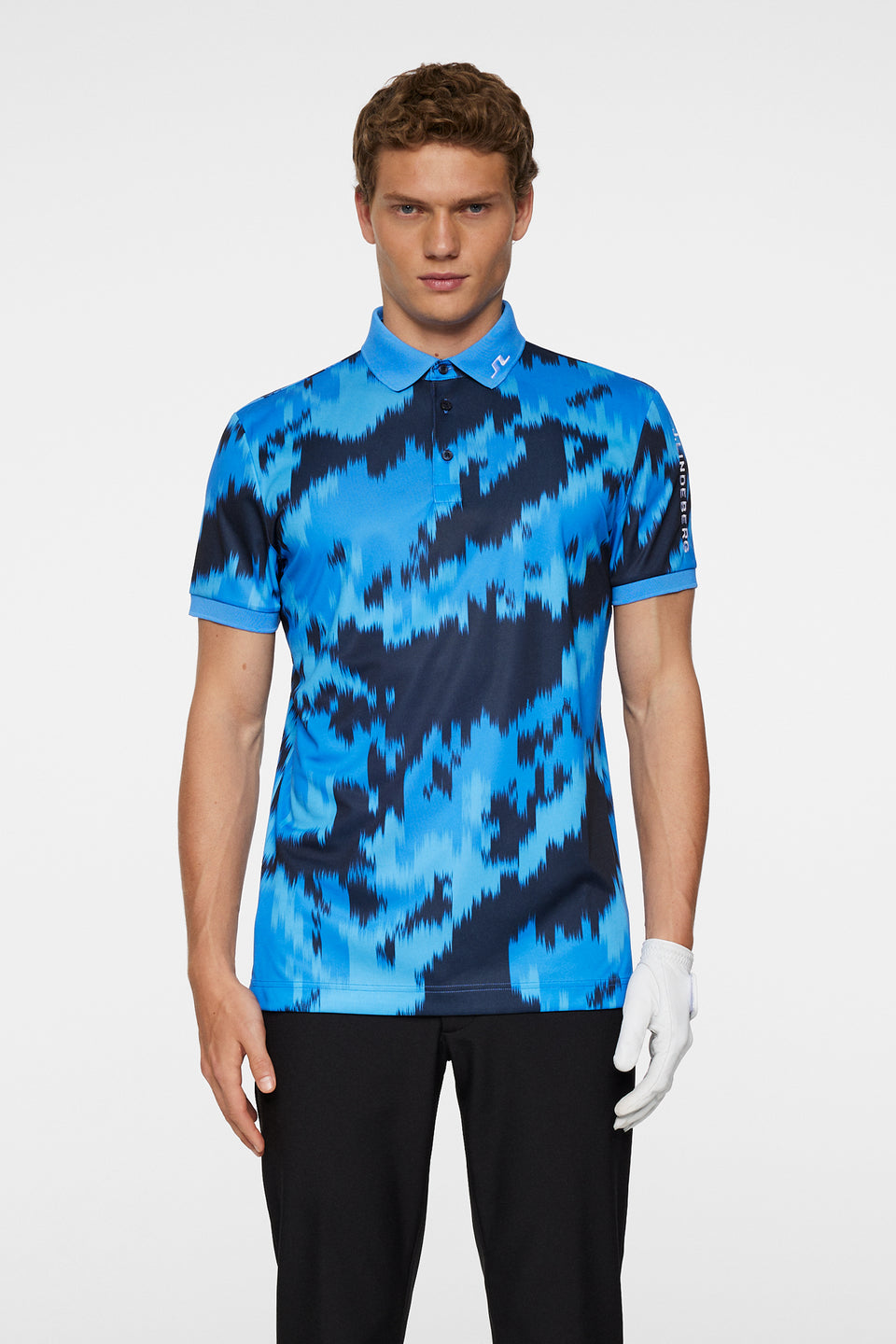 Tour Tech Print Polo / Warp Sonic Blue L